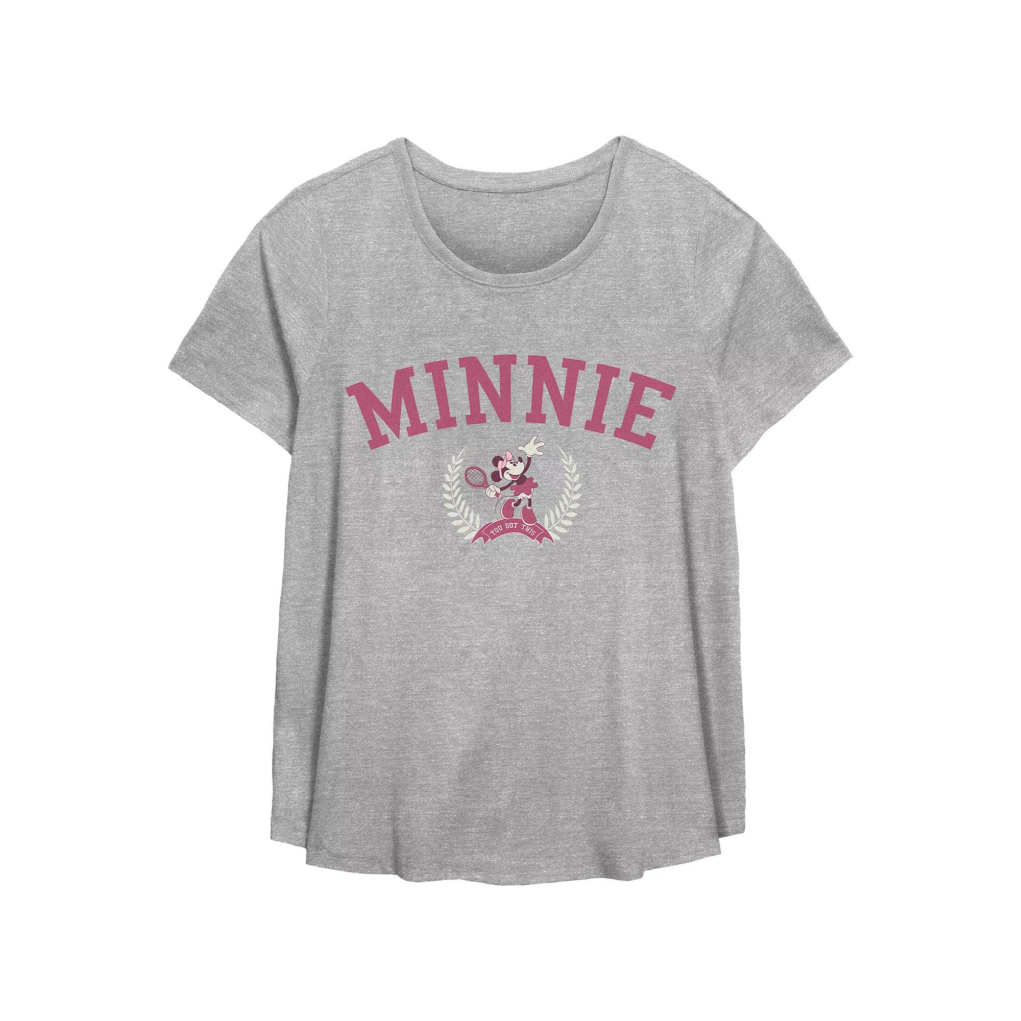 Disney's Minnie Mouse Tennis Player Women's Plus Graphic Tee, Girl's, Size: 5XL, Grey Gray Product Image