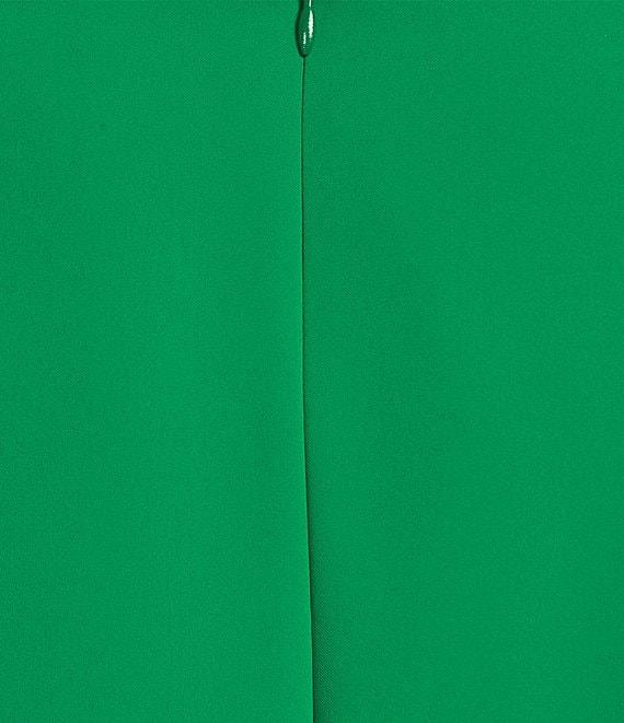 Caroline Rose Julia Matte Crepe 3/4 Ruffle Sleeve Shift Round Neck Shift Dress Product Image