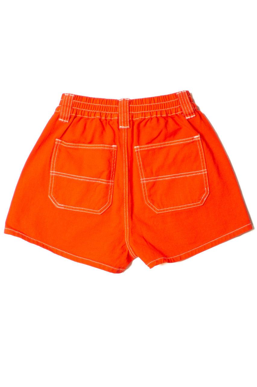 Orange Contrast Seam Carpenter Shorts Product Image