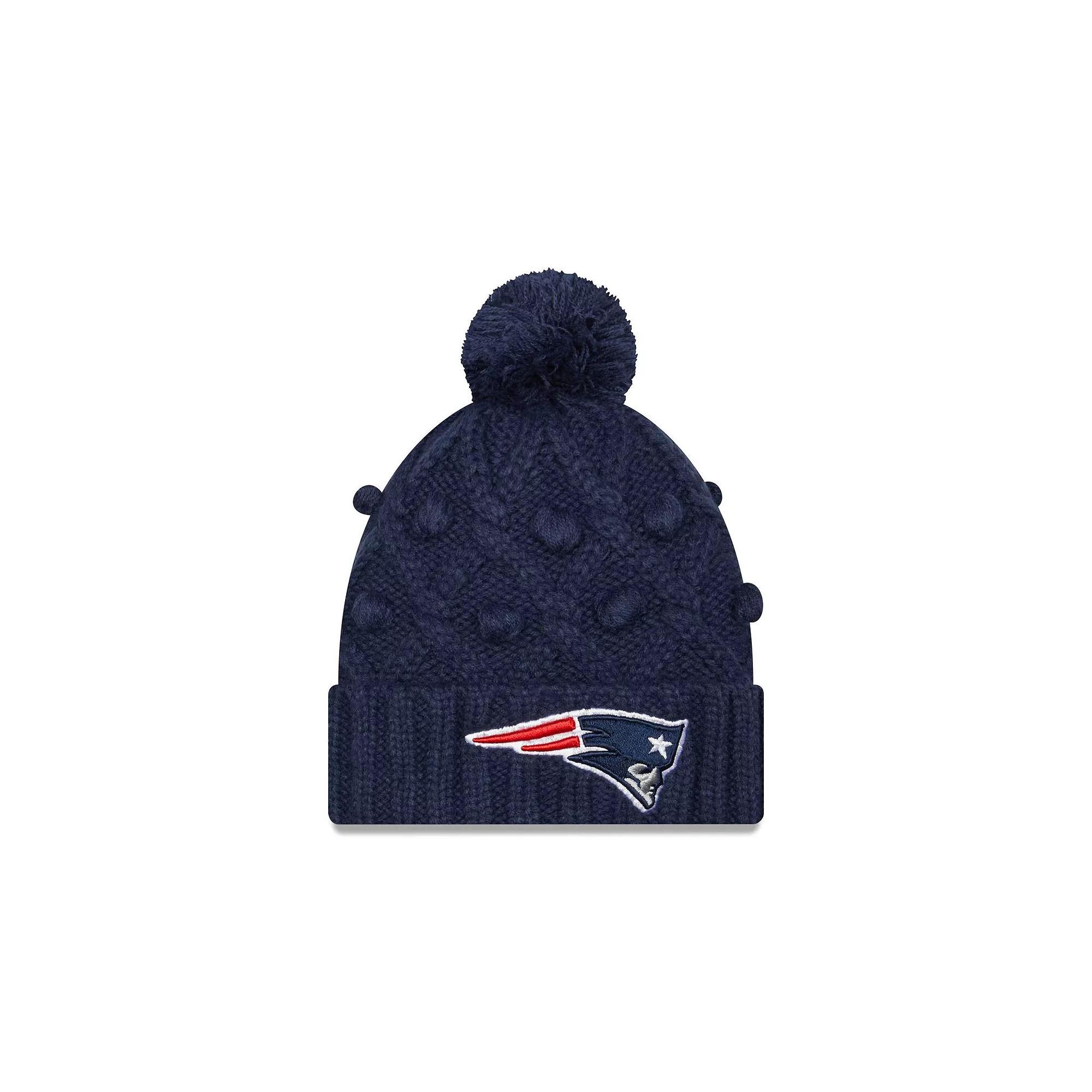 Women's New Era Navy New England Patriots Toasty Cuffed Knit Hat with Pom, Blue Product Image