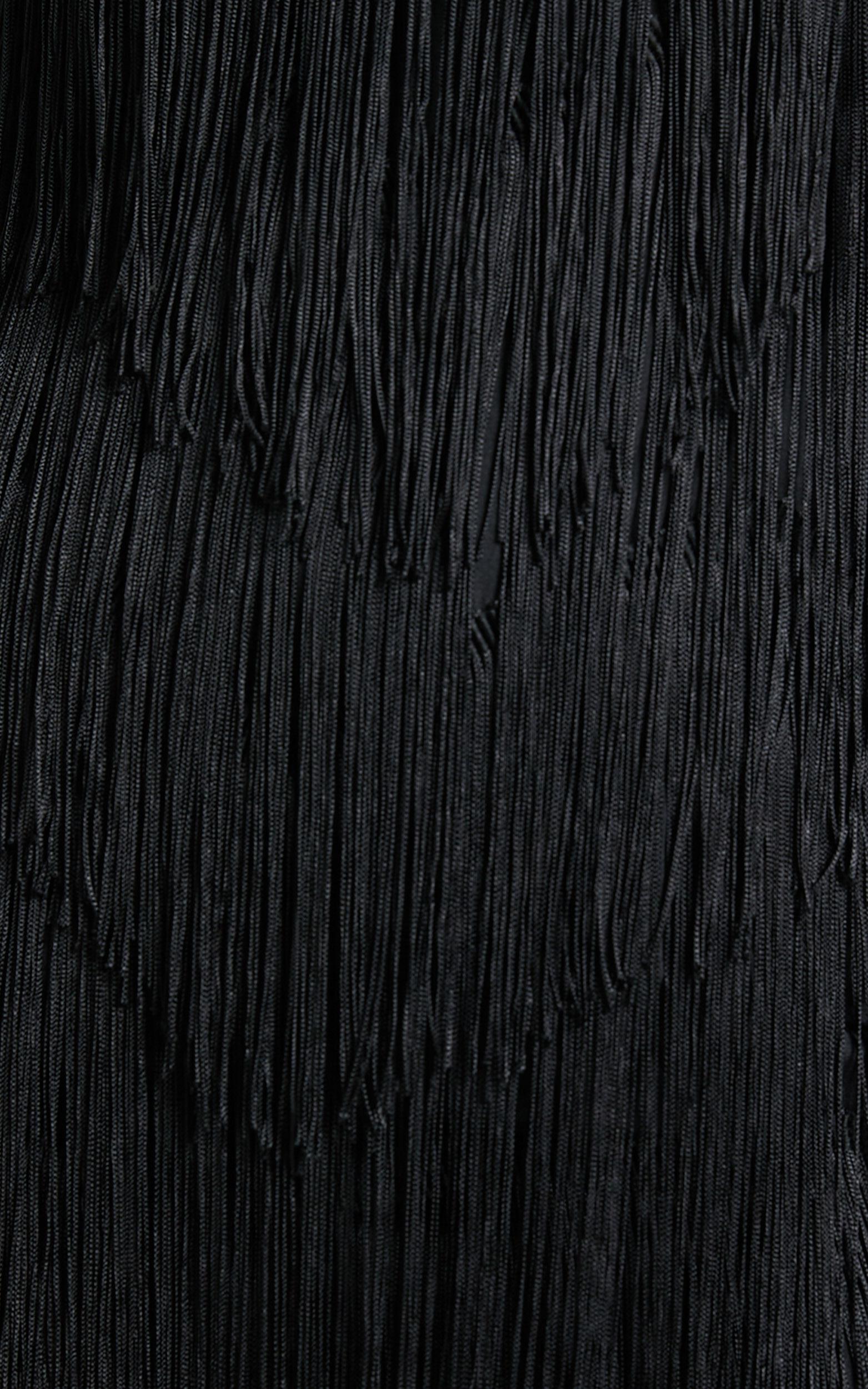 Siofra Mini Dress - Zig Zag Fringe Dress in Black Product Image