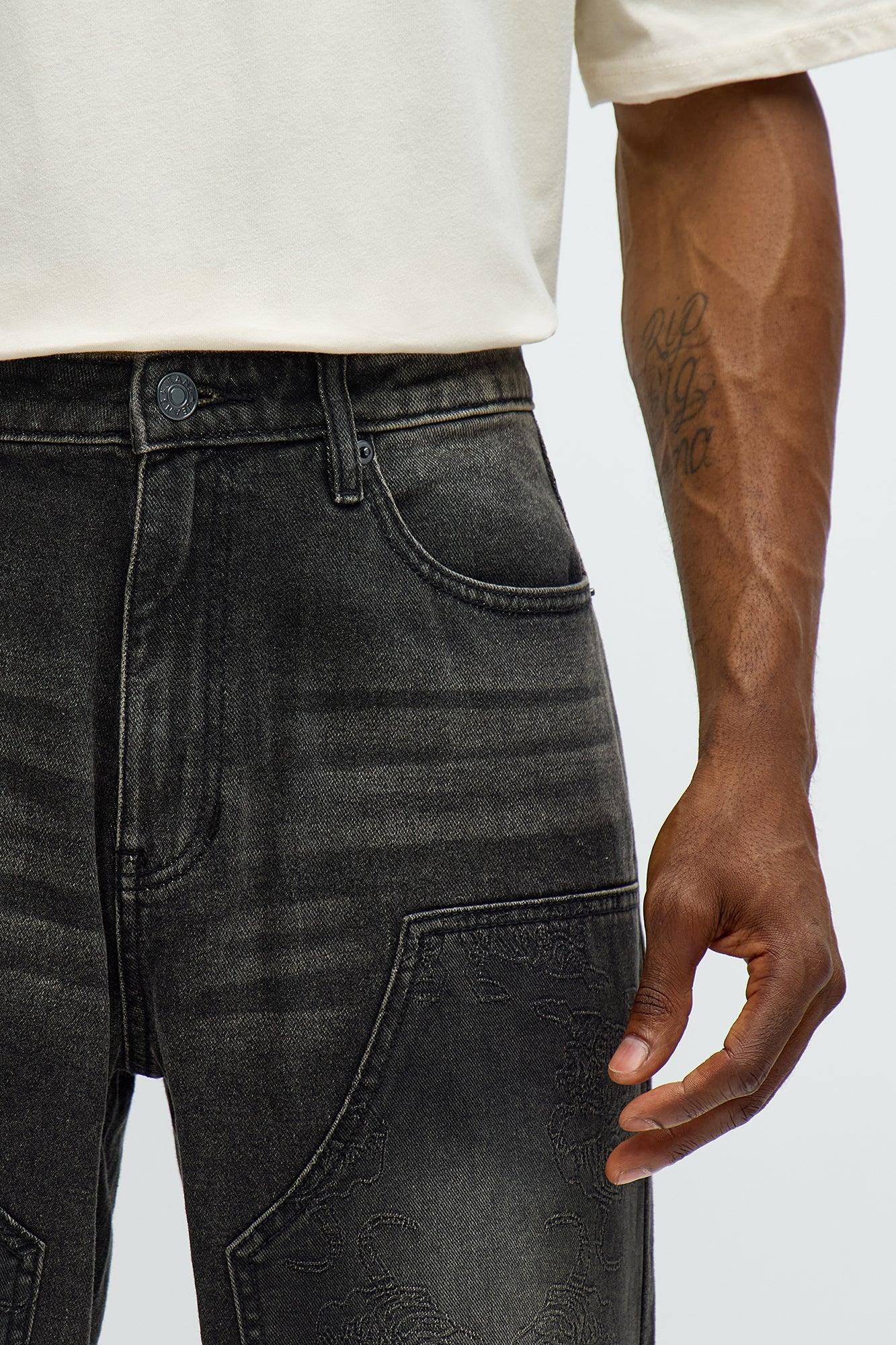 Straight Two Tigers Carpenter Jeans - Black Wash Male Product Image