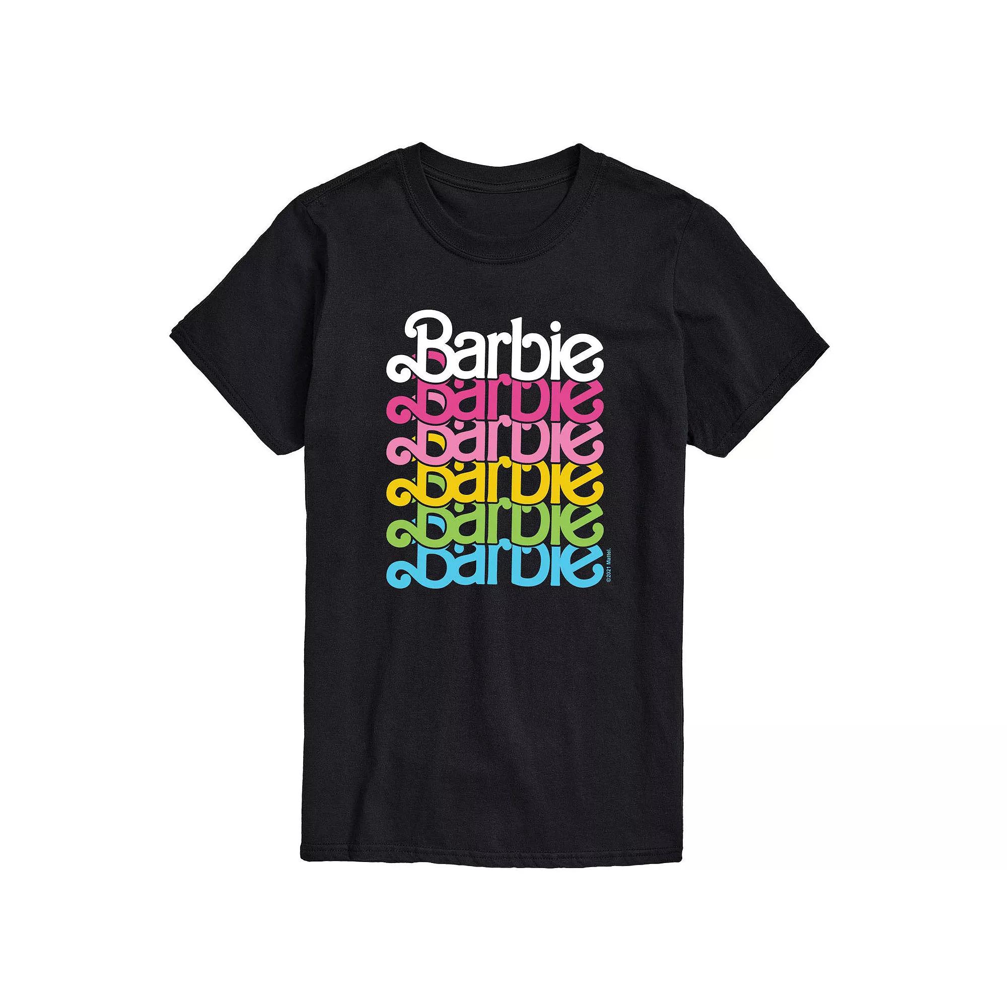 Big & Tall Barbie® Stacked Rainbow Graphic Tee, Men's,  Product Image
