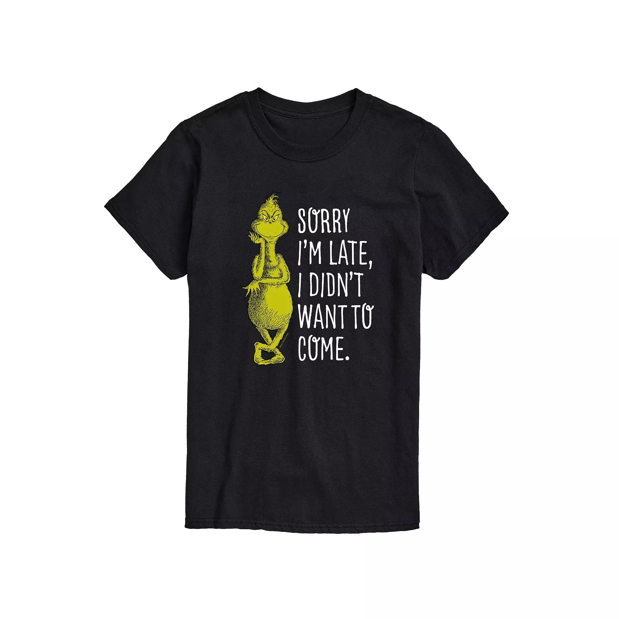 Men's Dr. Seuss Grinch Sorry I'm Late Graphic Tee,  Product Image