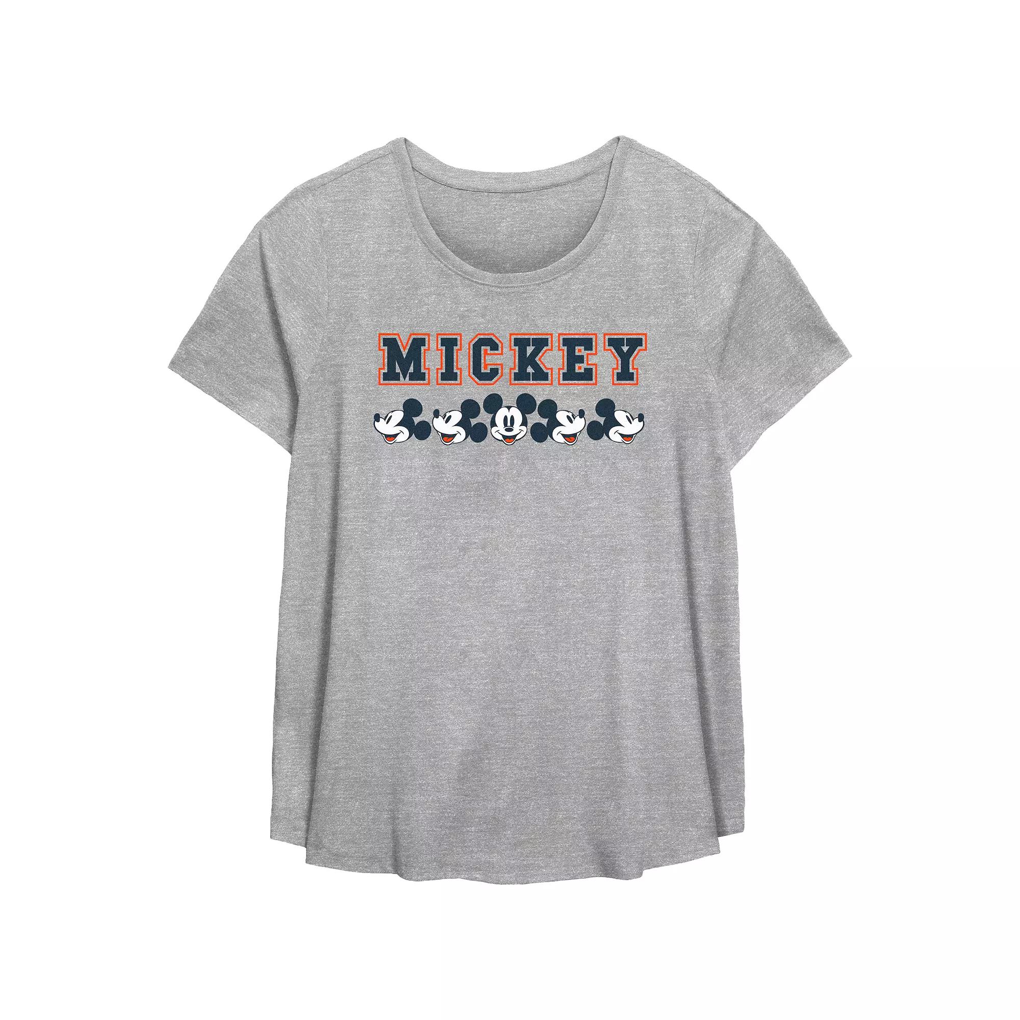 Disney's Mickey Mouse Face Profiles Lineup Plus Size Flowy Graphic Tee, Women's, Size: 2XL, Grey Gray Product Image
