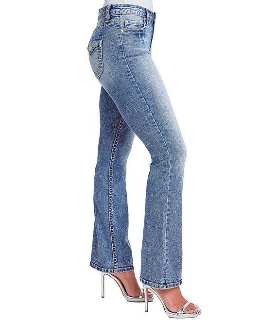 YMI Jeanswear Mid Rise Heavy Stitch Bootcut Jeans Product Image