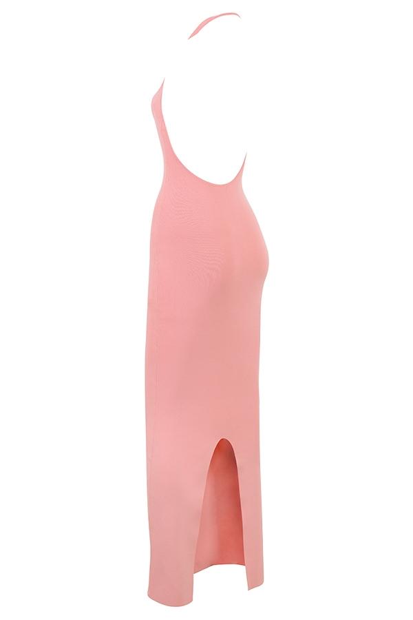 Camelia  apricot plunge maxi dress Product Image