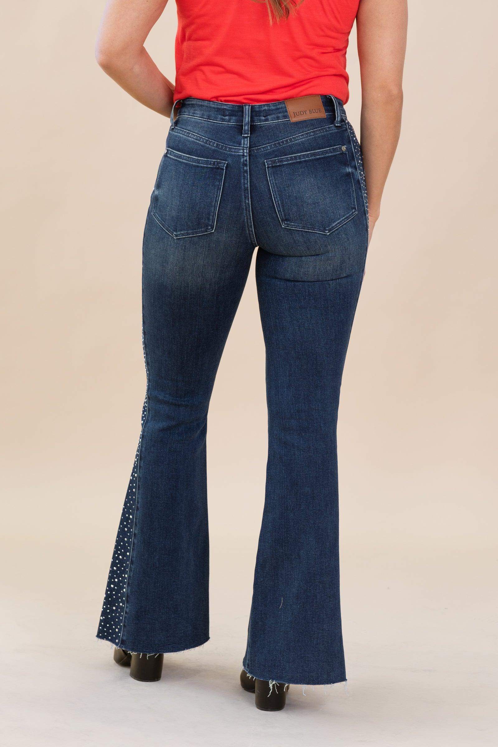 Judy Blue Rhinestone Side Detail Flare Jean Product Image