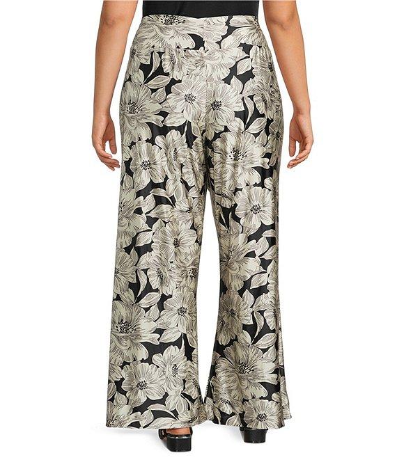 Bryn Walker Plus Osca Biachi Neri Knit Flat Front Wide Leg Pull-On Pants Product Image