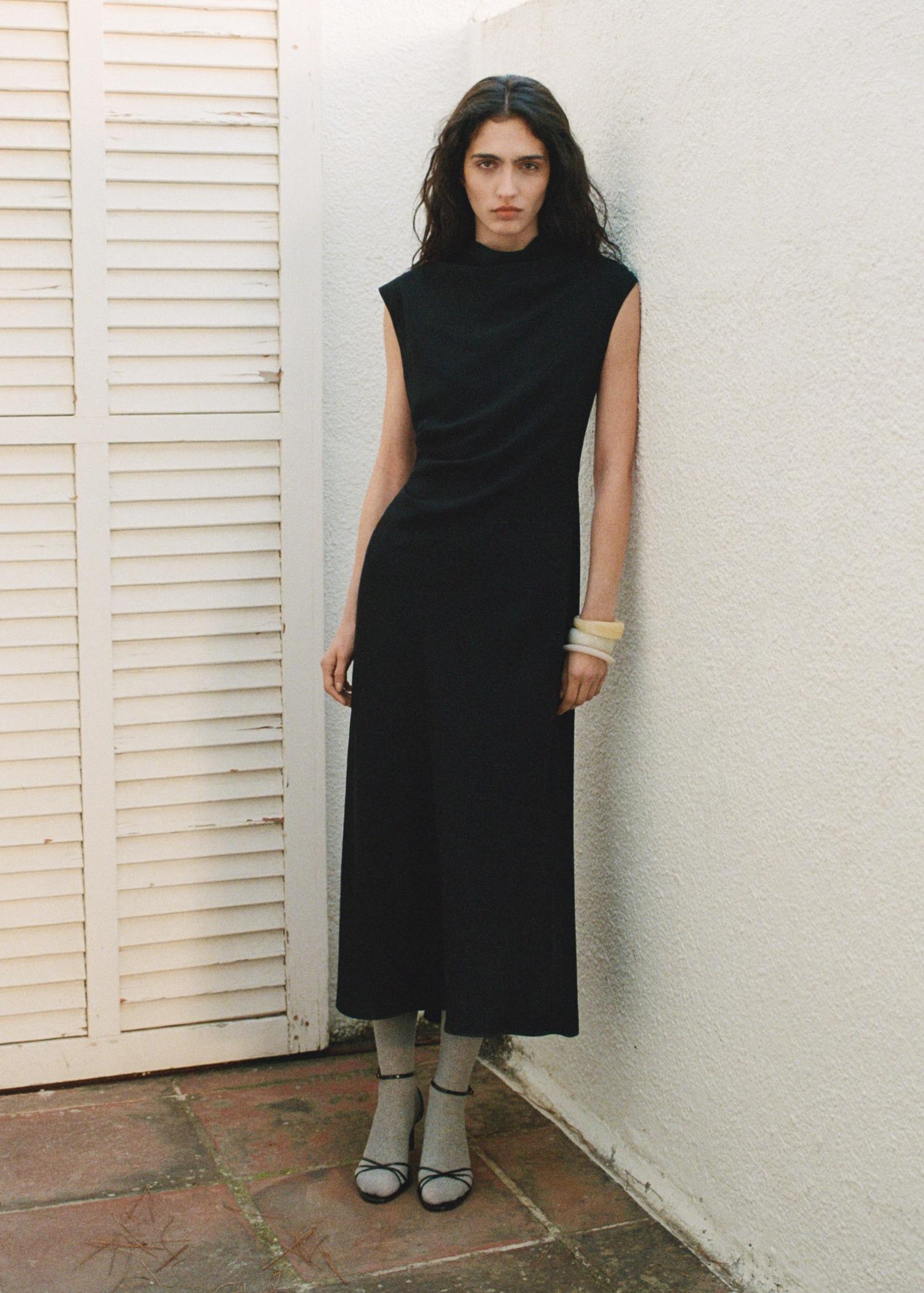 A-line dress with draped waist - Women | MANGO USA Product Image