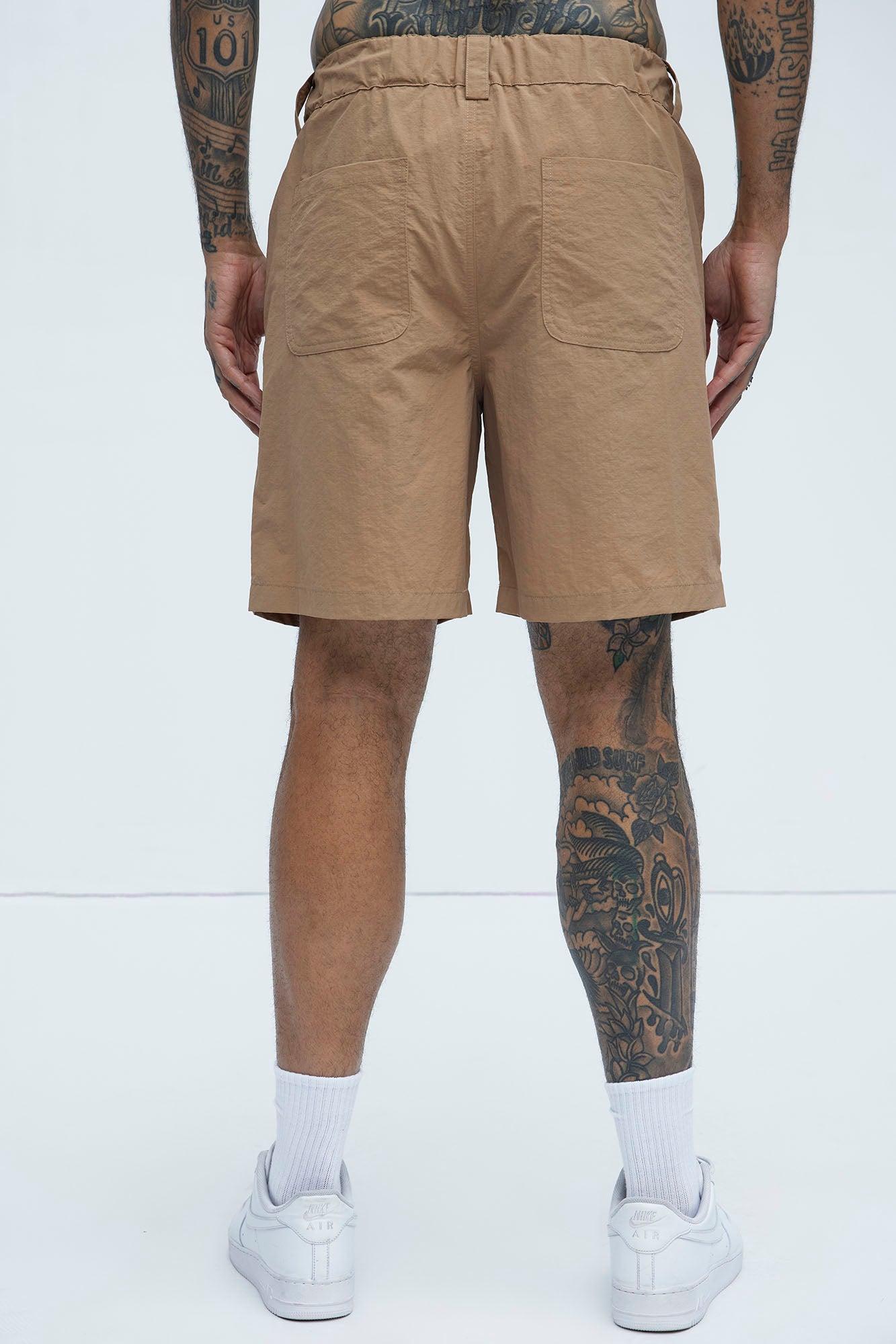 Adjustable Ripstop Cargo Shorts - Tan Product Image