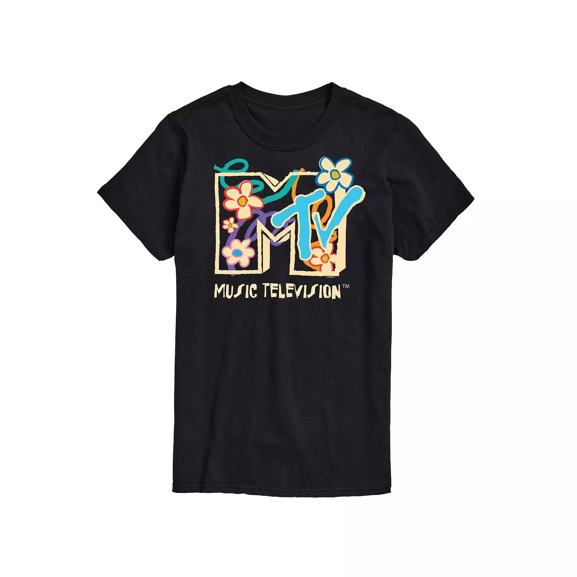 Men's MTV Floral Logo Graphic Tee,  Product Image