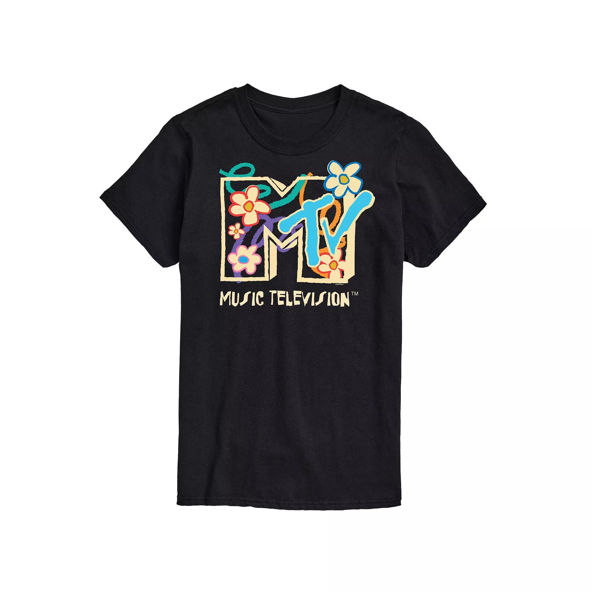 Men's MTV Floral Logo Graphic Tee,  Product Image