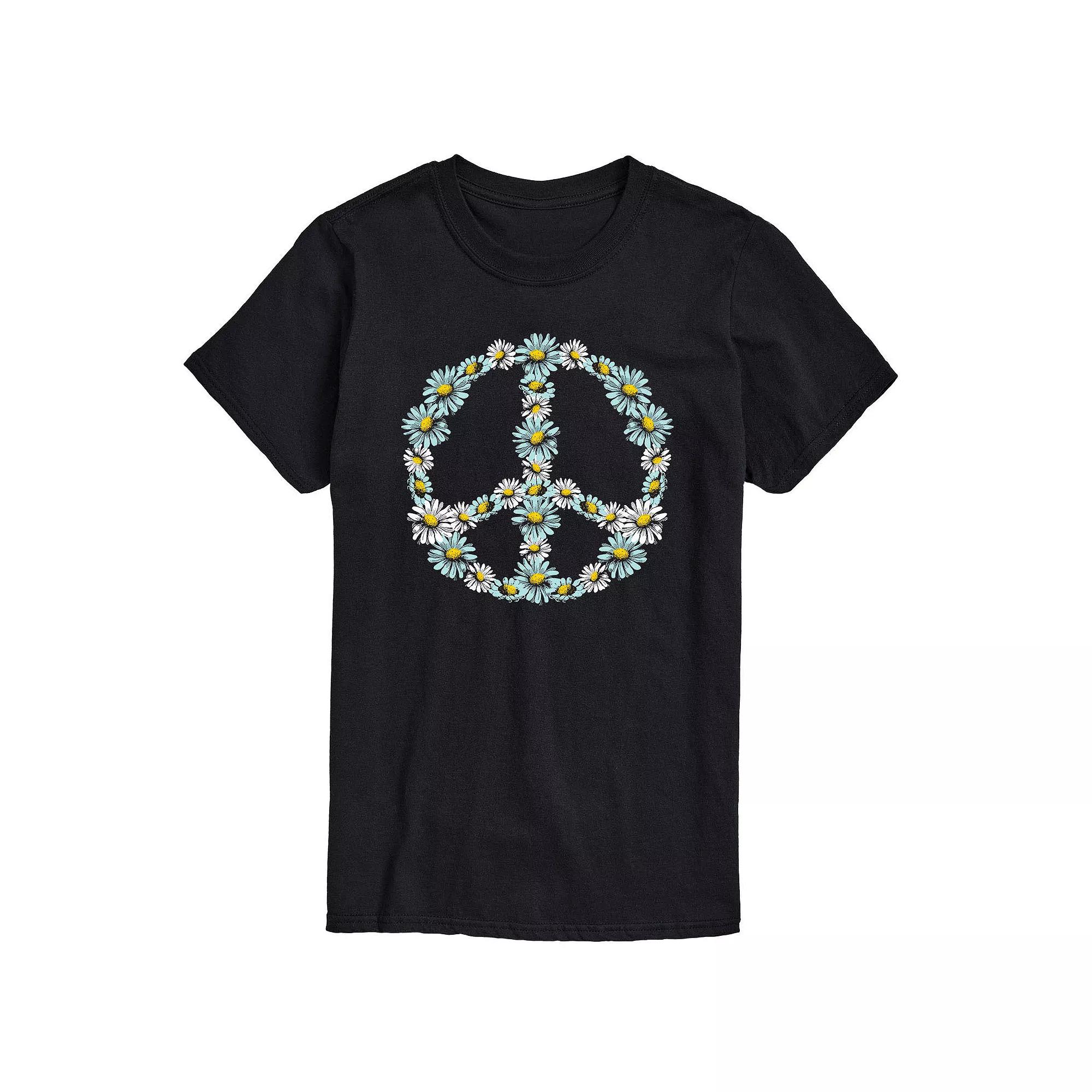 Big & Tall Floral Peace Sign Tee, Men's,  Product Image