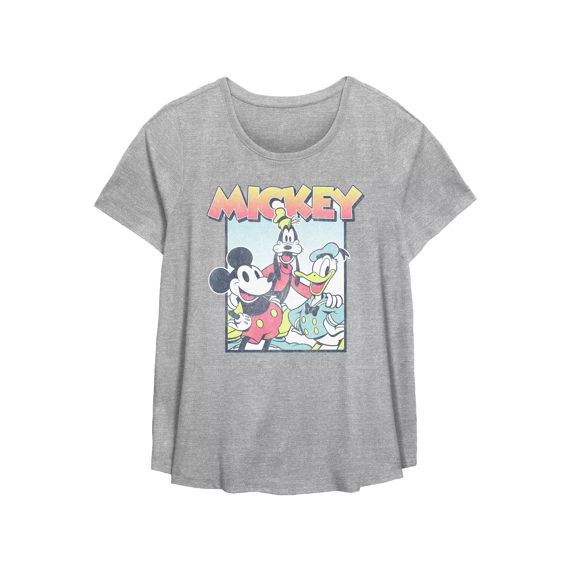 Disney's Mickey Mouse And Friends Classic Photo Plus Size Flowy Graphic Tee, Women's, Size: 4XL, Grey Gray Product Image
