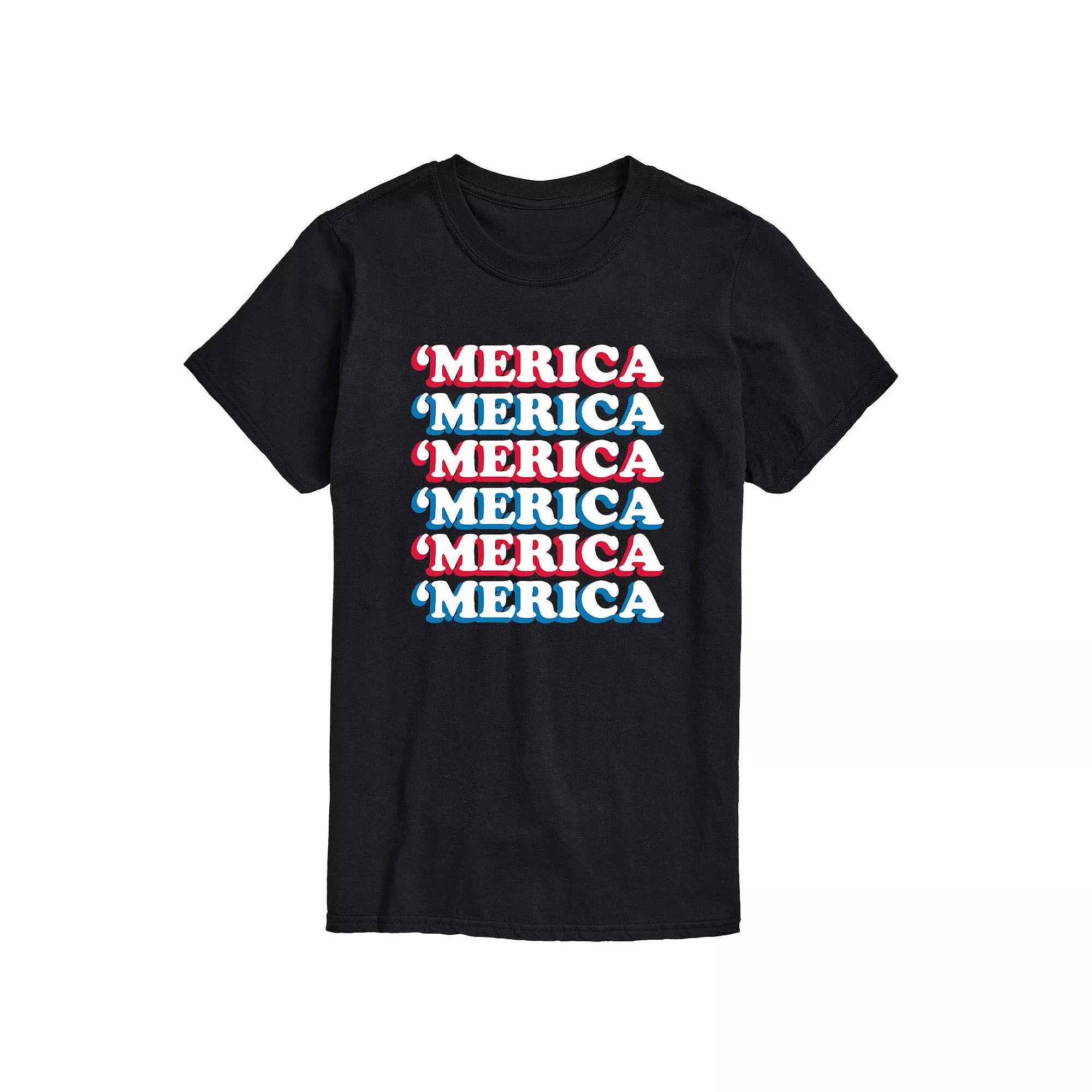 Big & Tall Merica Stacked Tee, Men's,  Product Image