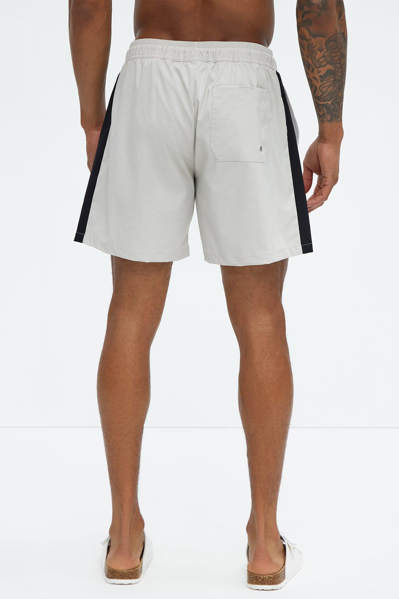 Contrast On The Side Swim Classic Trunk - Grey/combo Product Image
