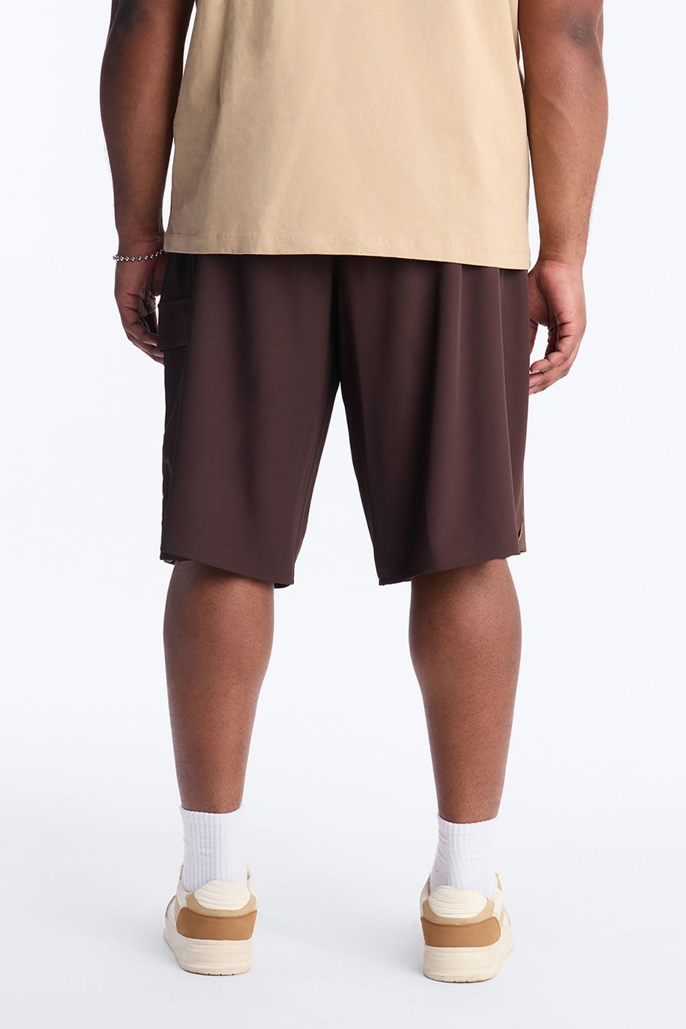 Baggy Manchester Colorblock Short - Brown Male Product Image