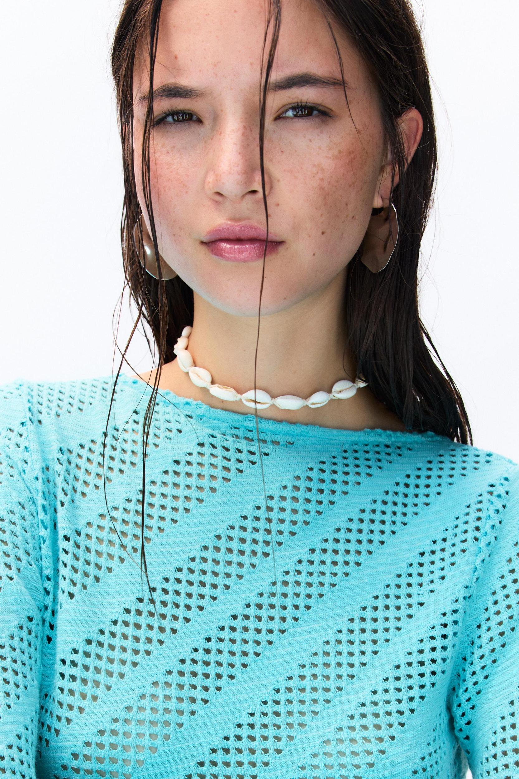 Short open-knit dress Product Image