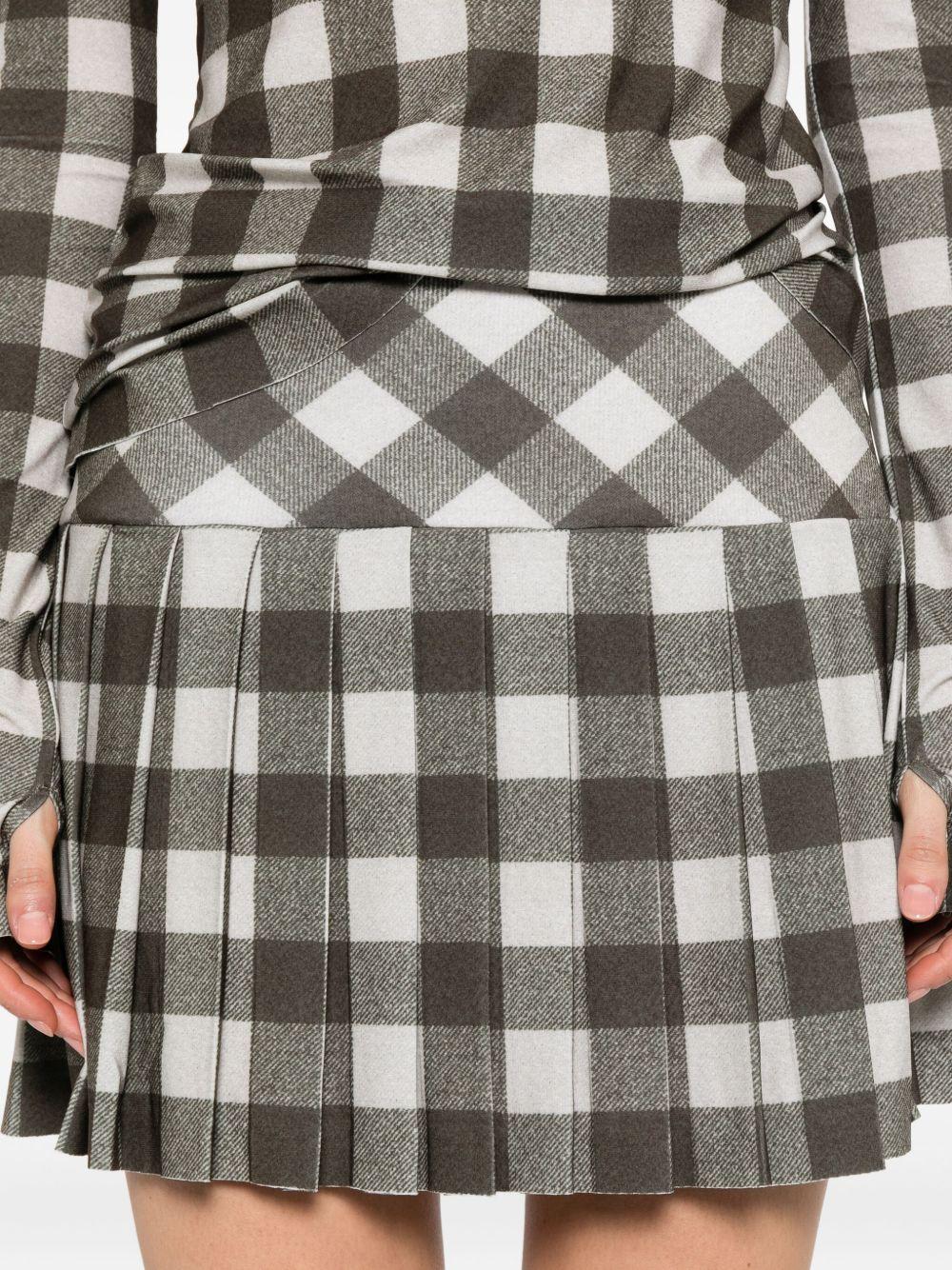 pleated checked skirt Product Image