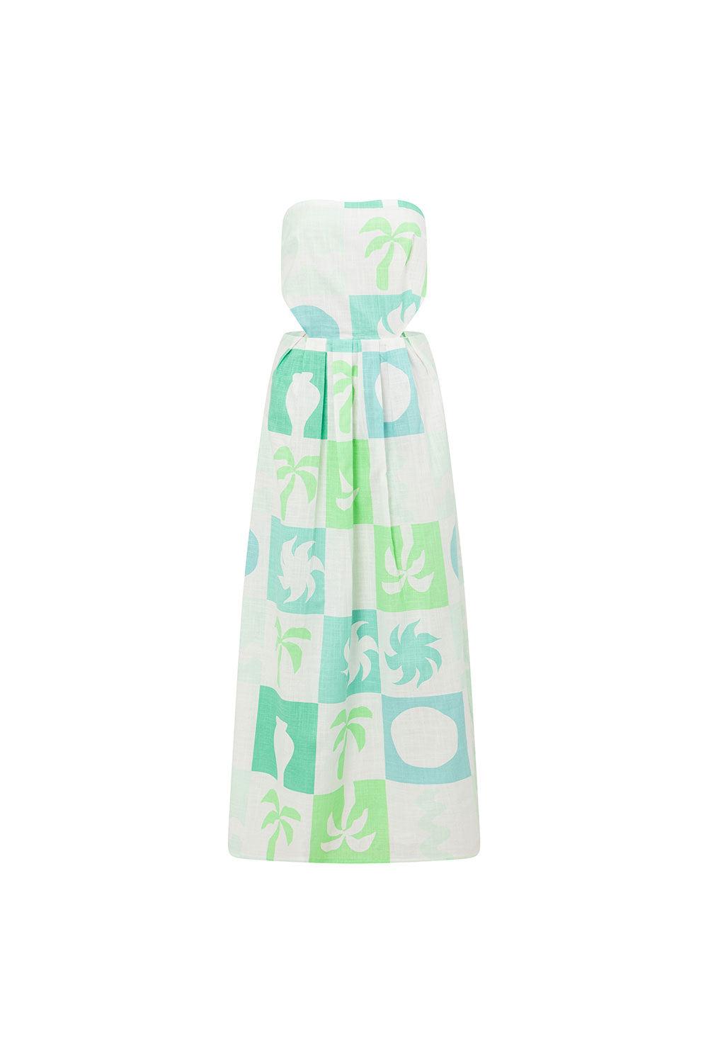 Talullah Midi Dress - Palm Tile Breeze Product Image