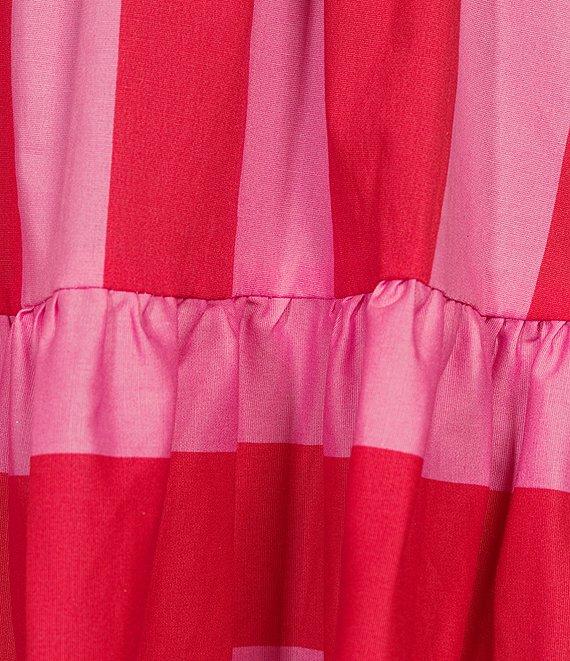 Midnight Doll Stretch Poplin Short Sleeve Striped Dress Product Image