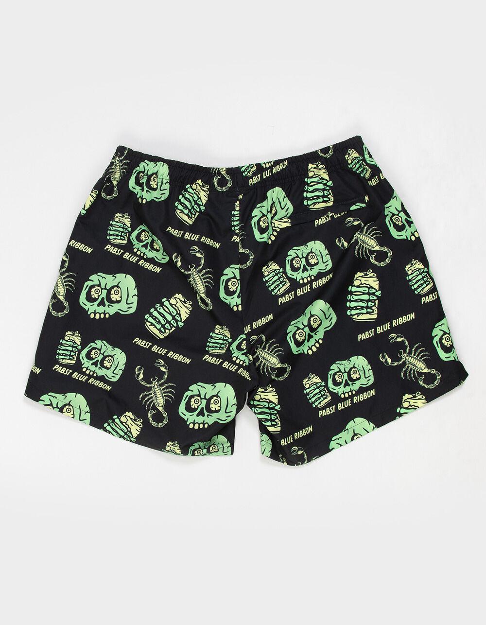 PABST BLUE RIBBON Mens Swim Shorts - BLACK Product Image