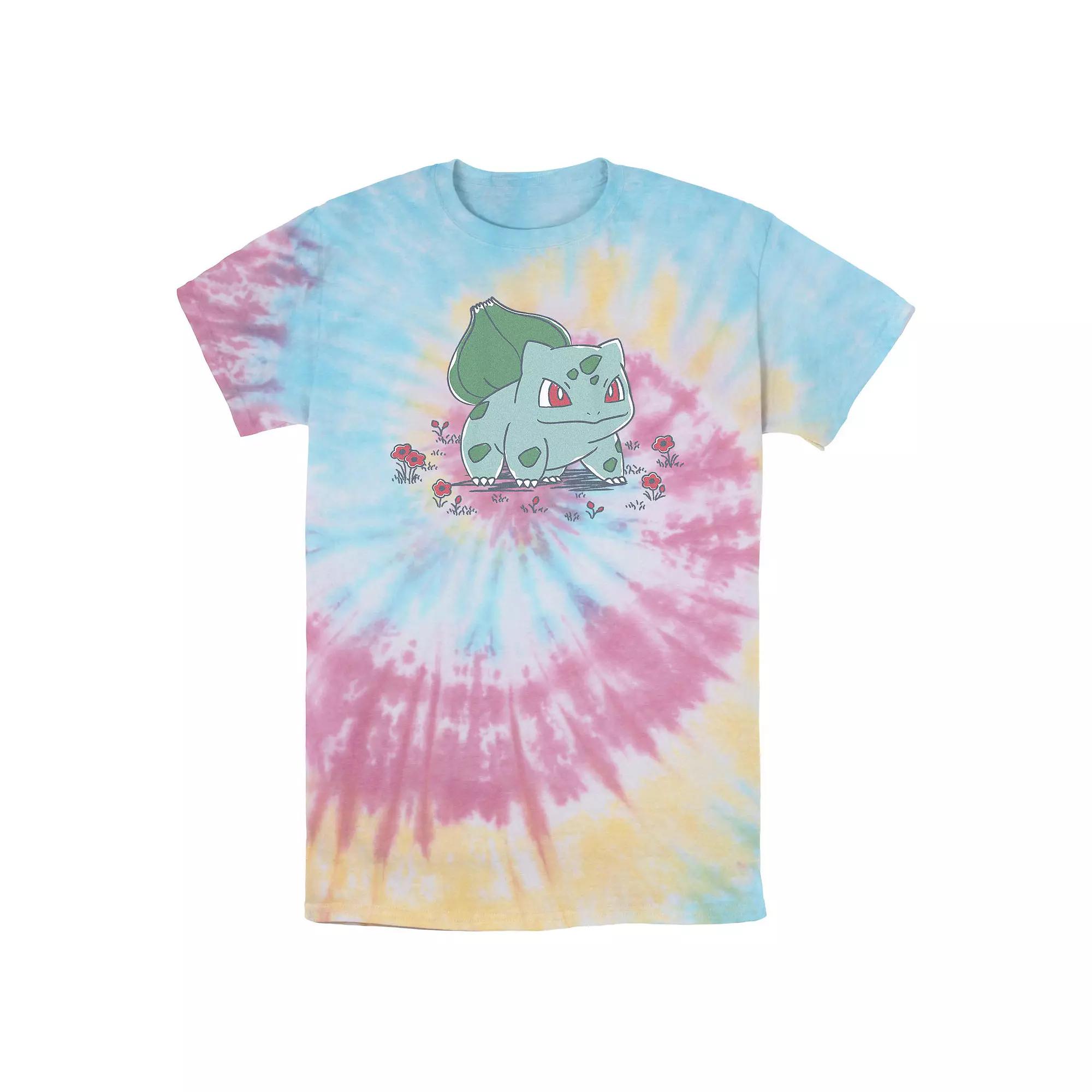 Men's Pokemon Springtime Bulbasaur Tie Dye Graphic Tee, Size: Small, Blue Pink Light Yellow Product Image