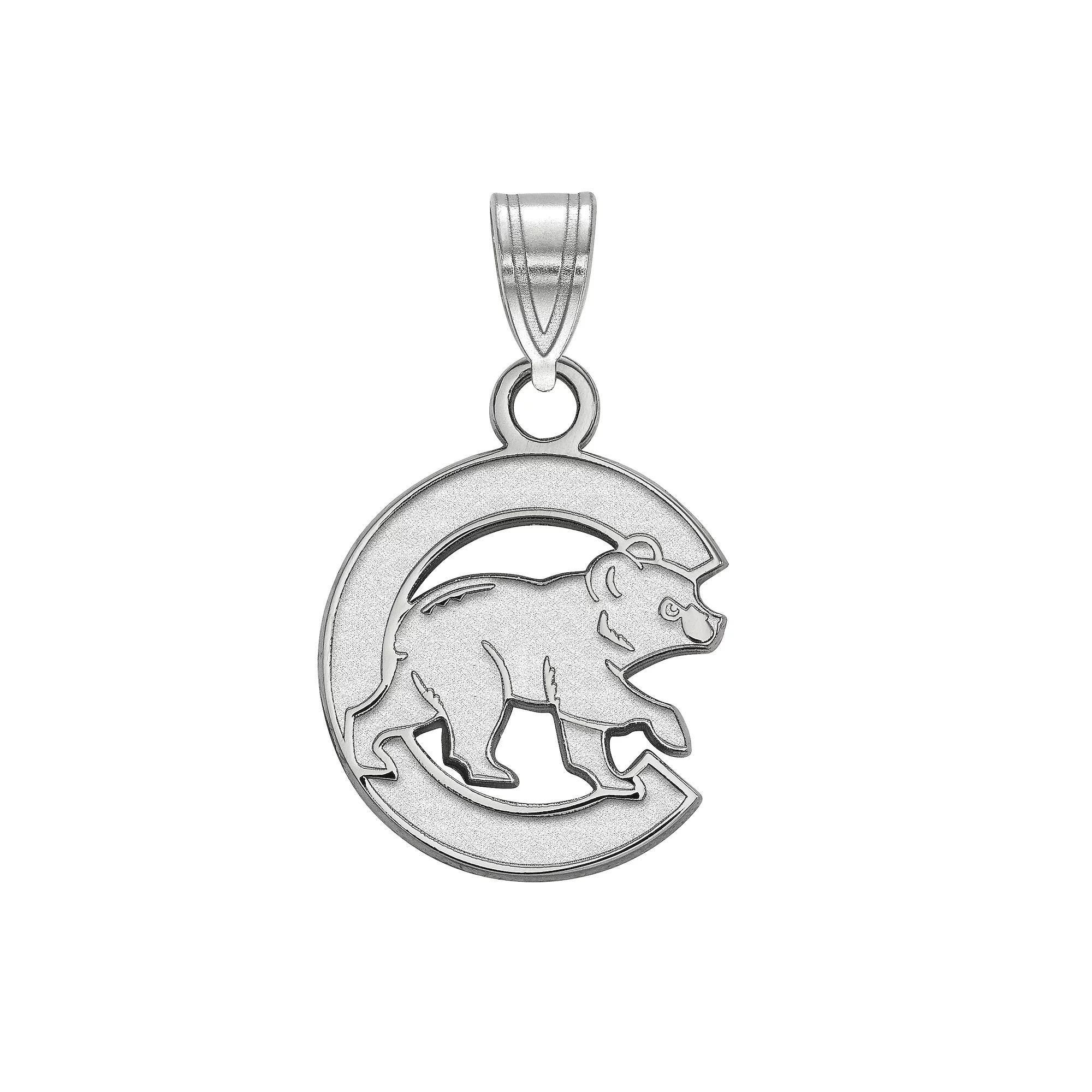 LogoArt Sterling Silver Chicago Cubs Small Walking Bear Pendant, Womens Gold Tone Product Image