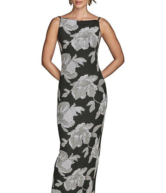 Donna Karan Boat Neck Floral Print Sheath Dress Product Image