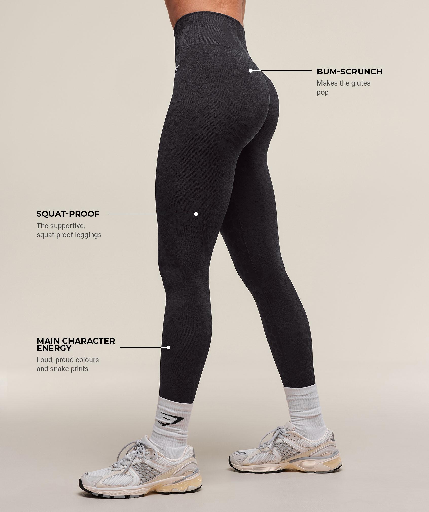 Gymshark Adapt Animal X Whitney Seamless Leggings - Asphalt Grey/Black Female Product Image