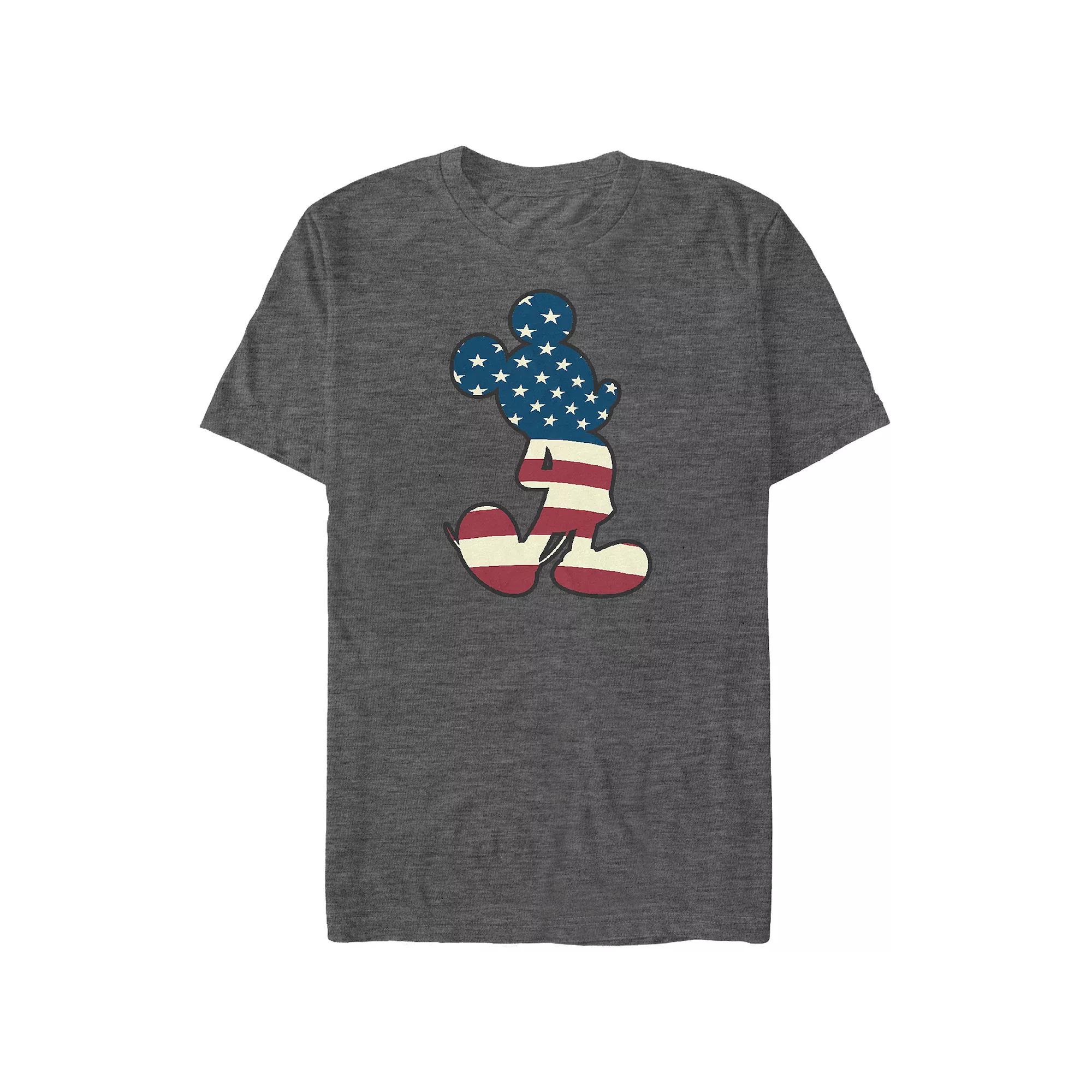 Disney's Mickey Mouse USA Flag Print Silhouette Big & Tall Graphic Tee, Men's,  Product Image