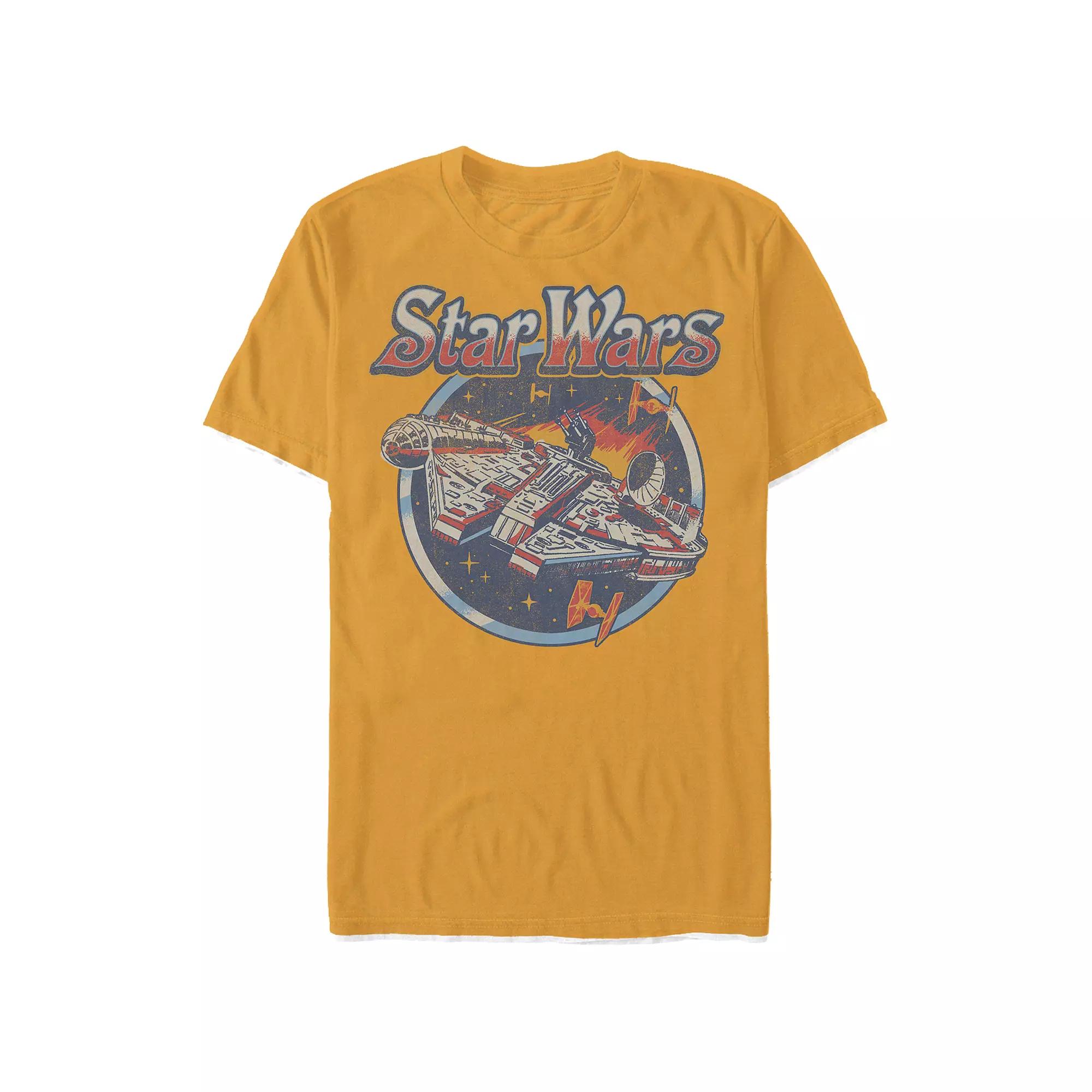 Men's Star Wars Vintage Millennium Falcon Graphic Tee, Size: Medium, Gold Product Image