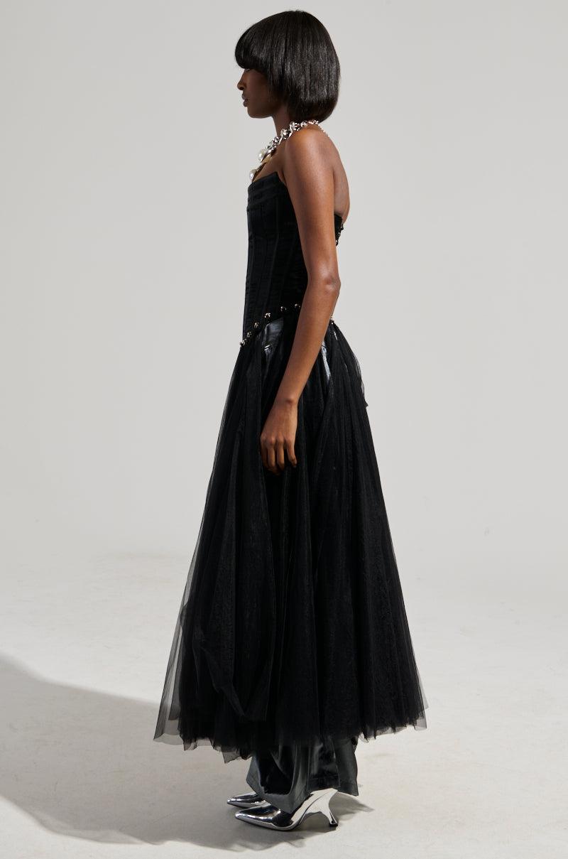 MARRIED TO THE GAME CORSET TOP IN BLACK Product Image