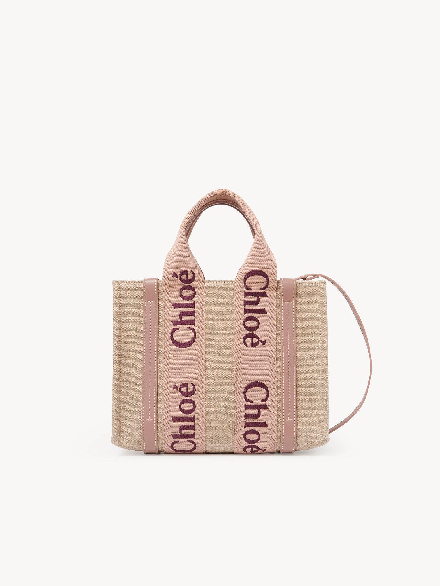 Small Woody tote bag in linen Product Image