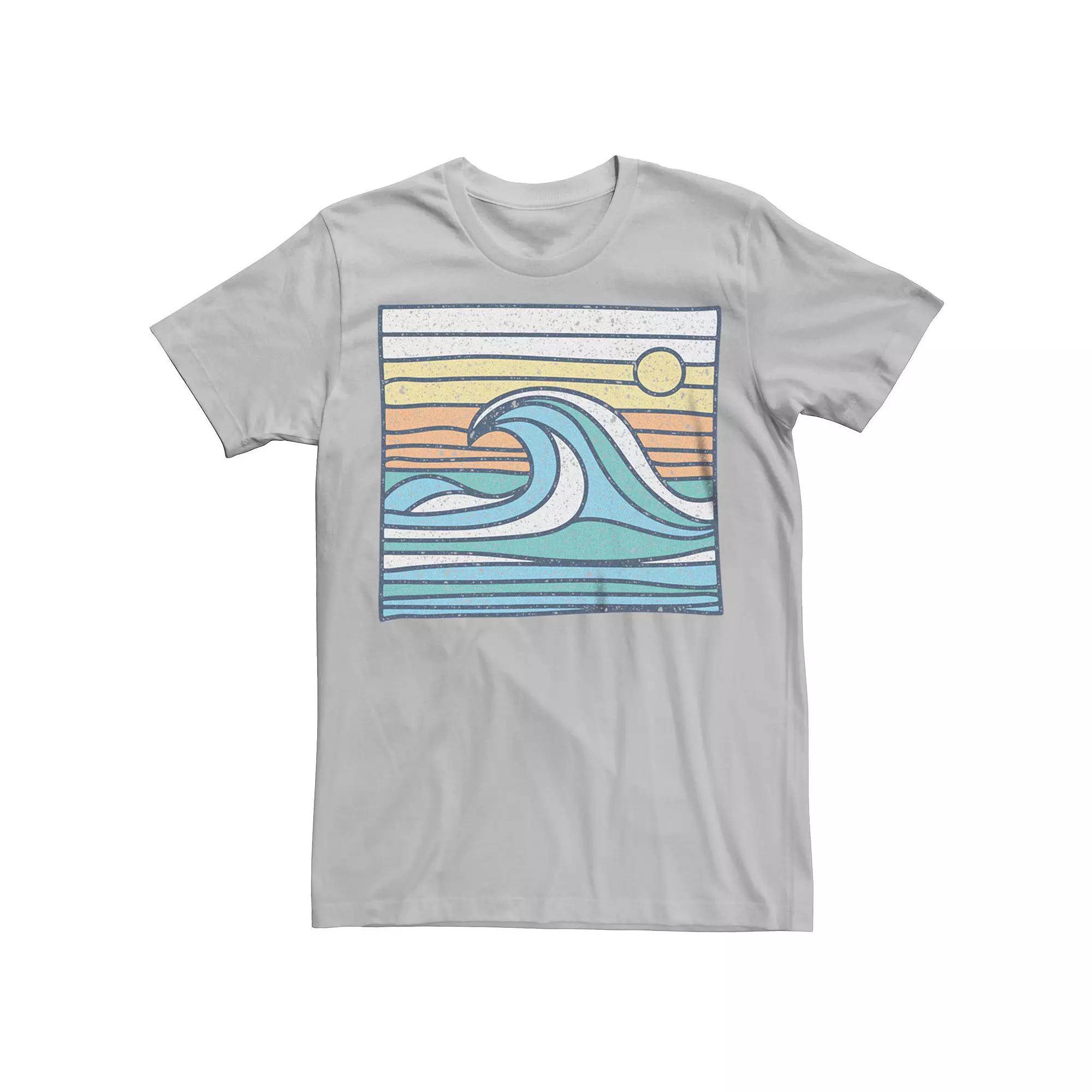 Men's Waves Sunset Lines Box Graphic Tee,  Product Image
