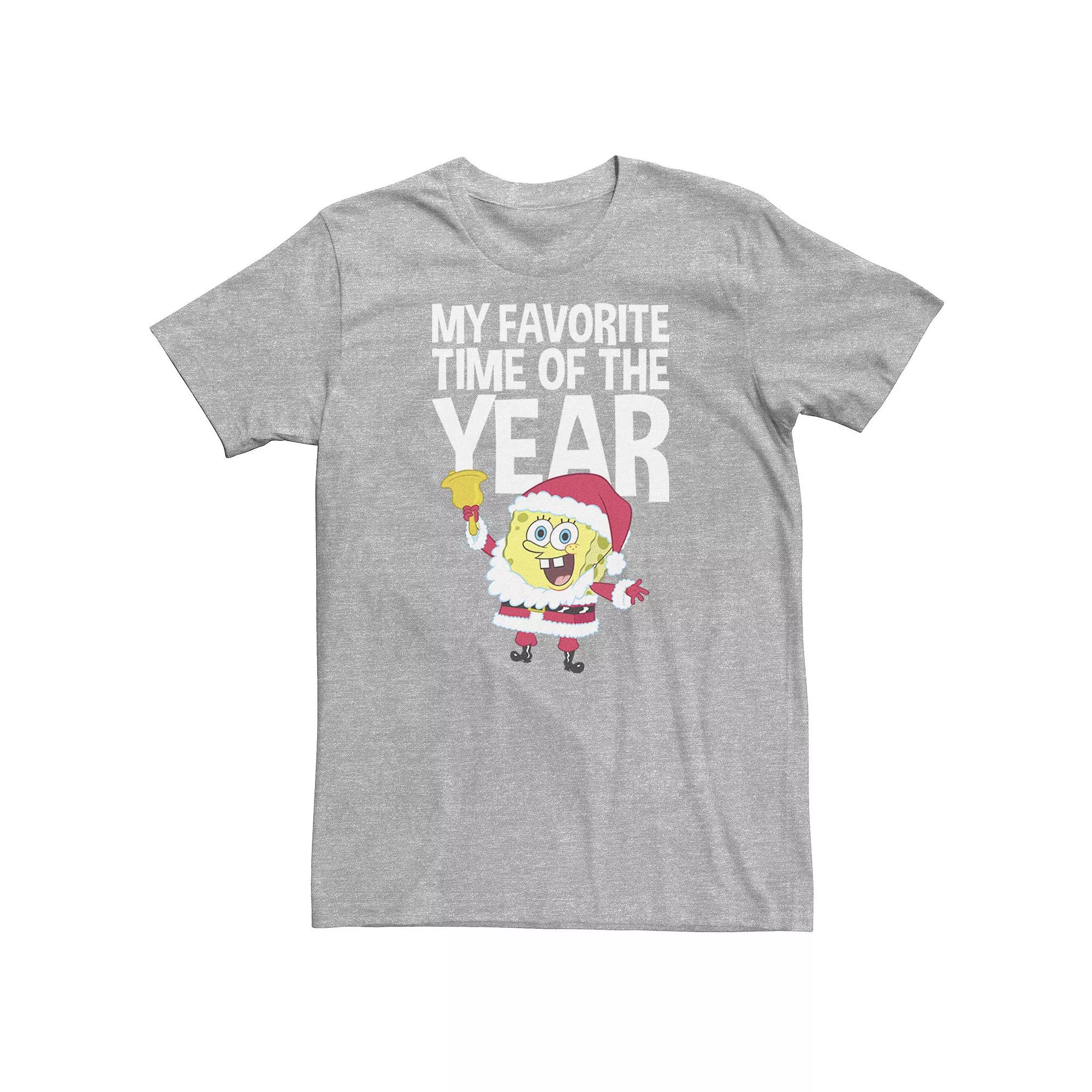 Big & Tall Nickelodeon SpongeBob SquarePants Santa Christmas "My Favorite Time Of Year" Tee, Boy's,  Product Image