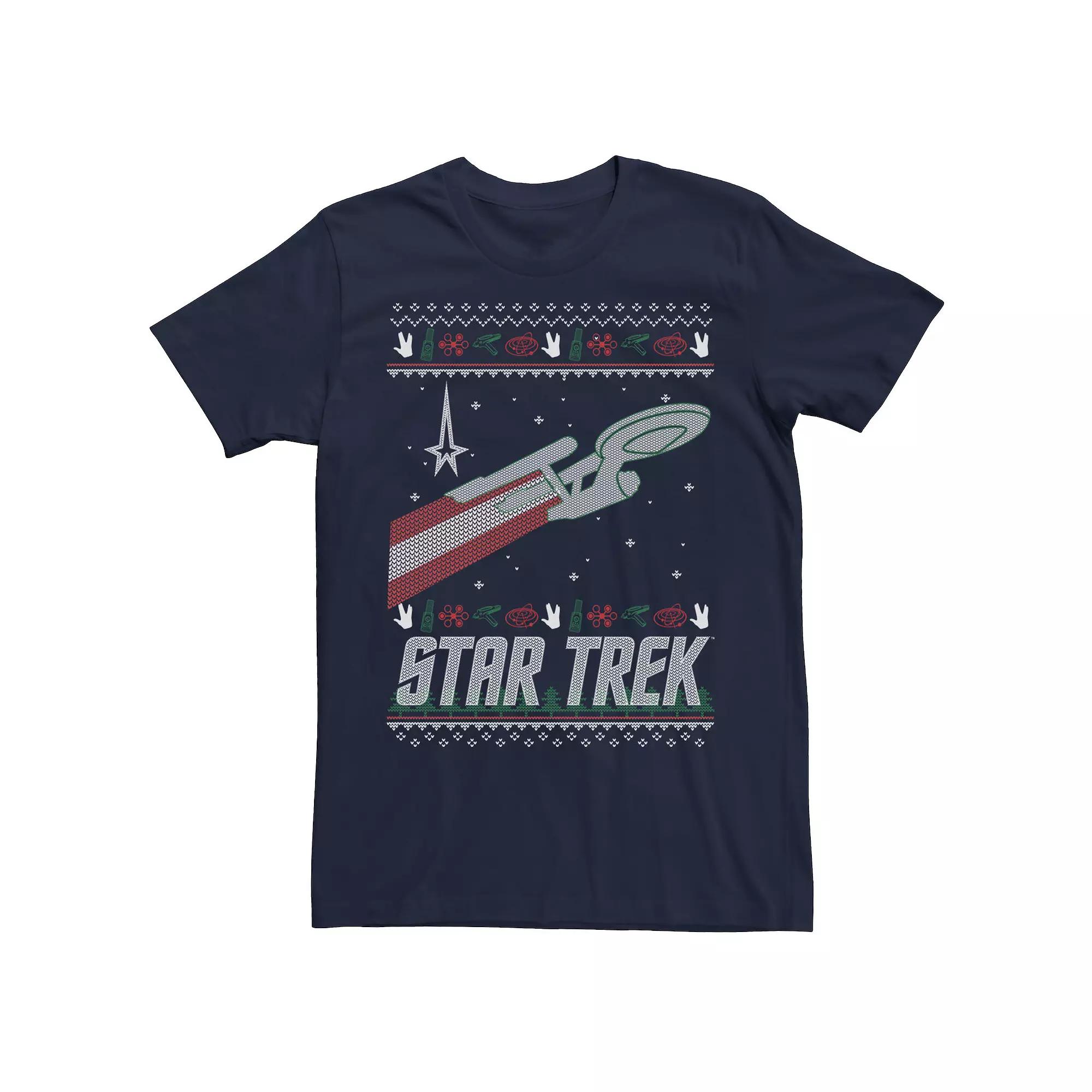 Men's Star Trek Original Series Holiday Enterprise Tee,  Product Image
