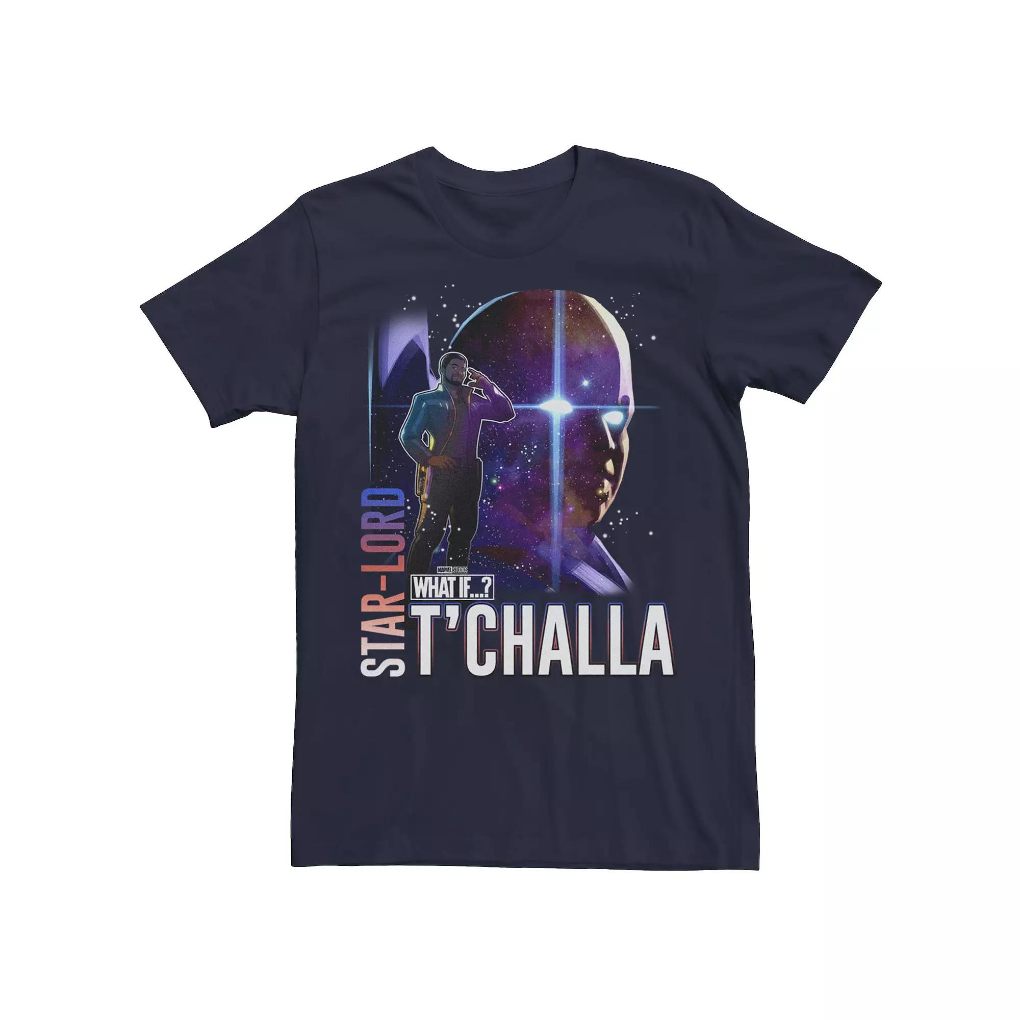 Men's Marvel What If Star Lord T'Challa and Watcher Poster Tee,  Product Image