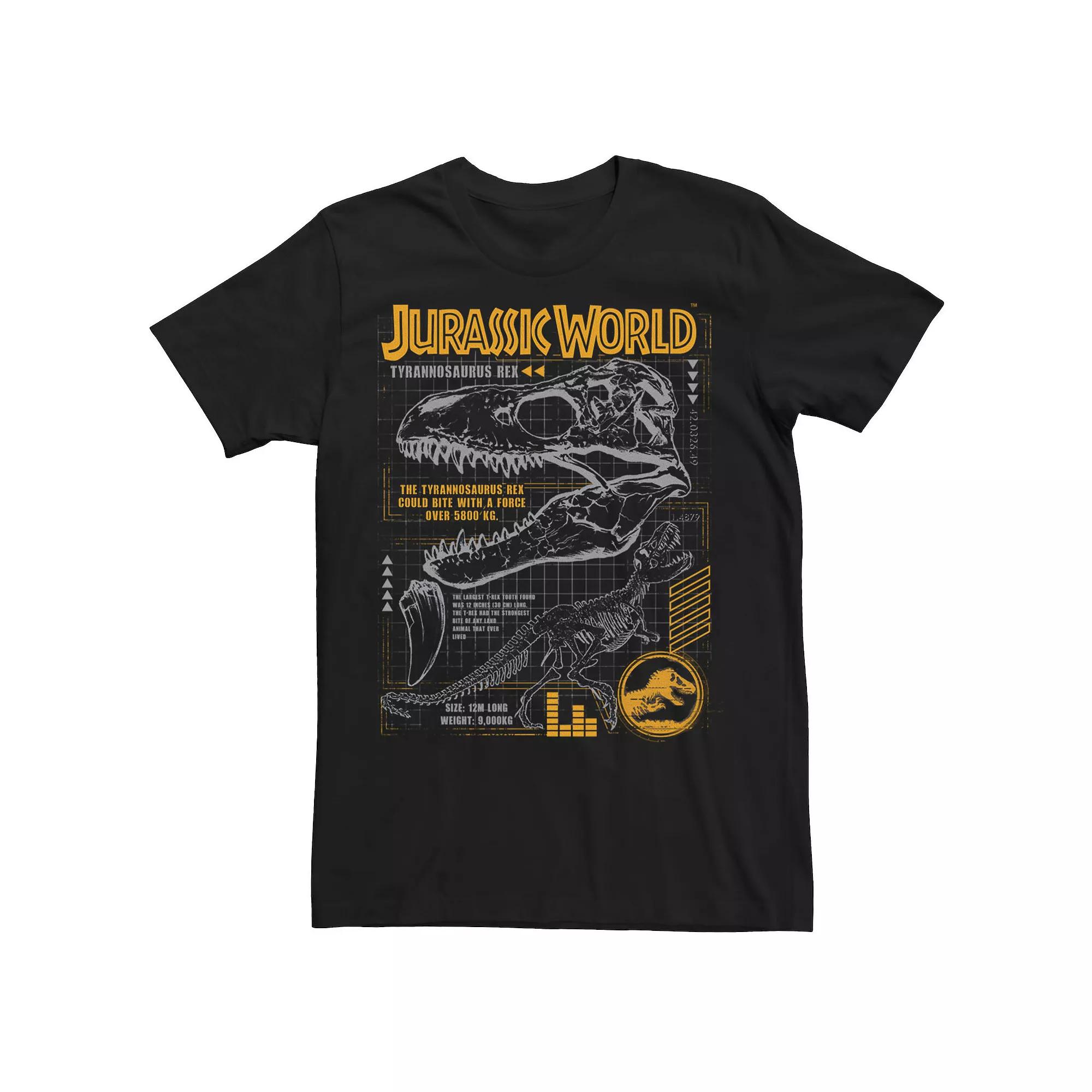 Men's Jurassic World Two T-Rex Orange Schematic Tee,  Product Image