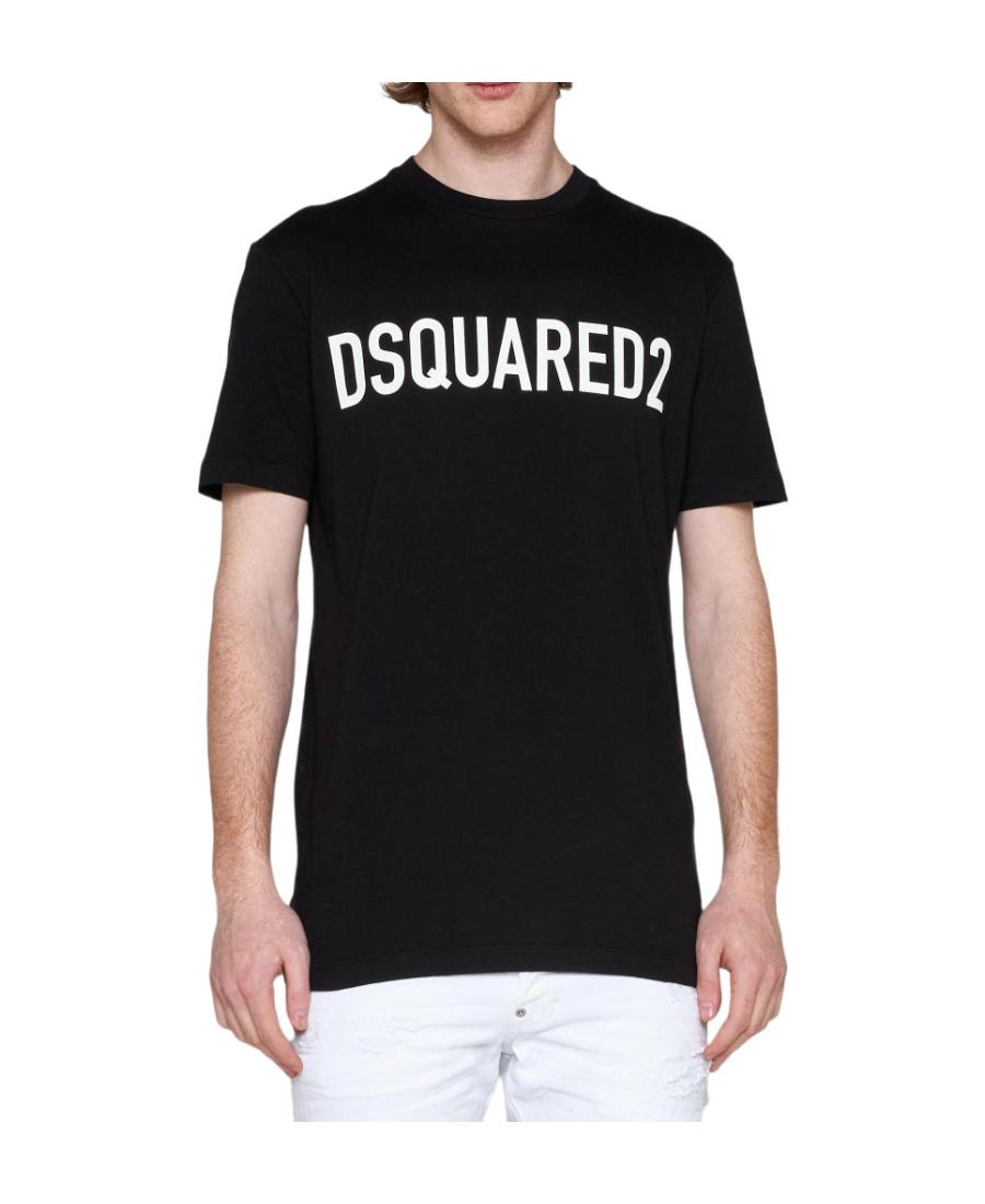 DSQUARED2 Mens Black Brand-print Crewneck Regular-fit Cotton-jersey T-shirt Product Image