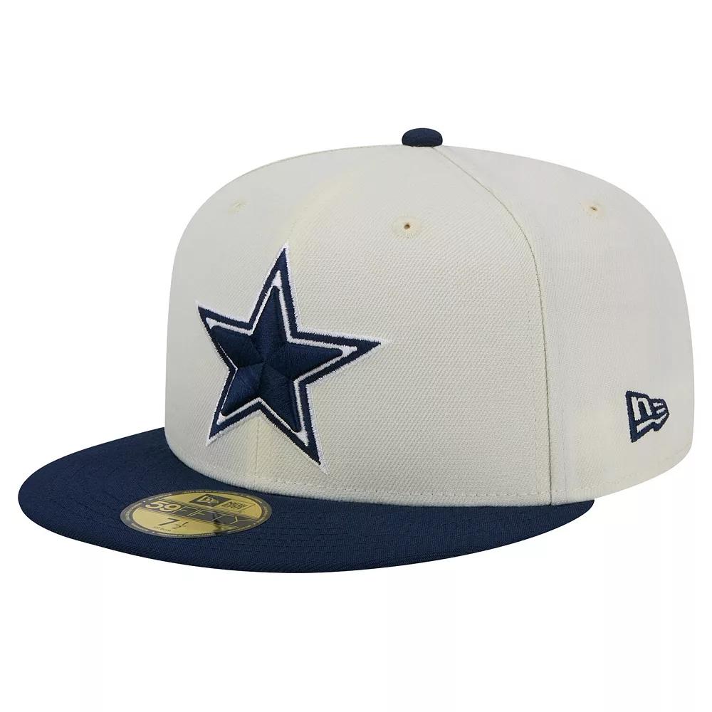 Men's New Era  Cream/Navy Dallas Cowboys Main 59FIFTY Fitted Hat, Size: 7 7/8, Beige Product Image