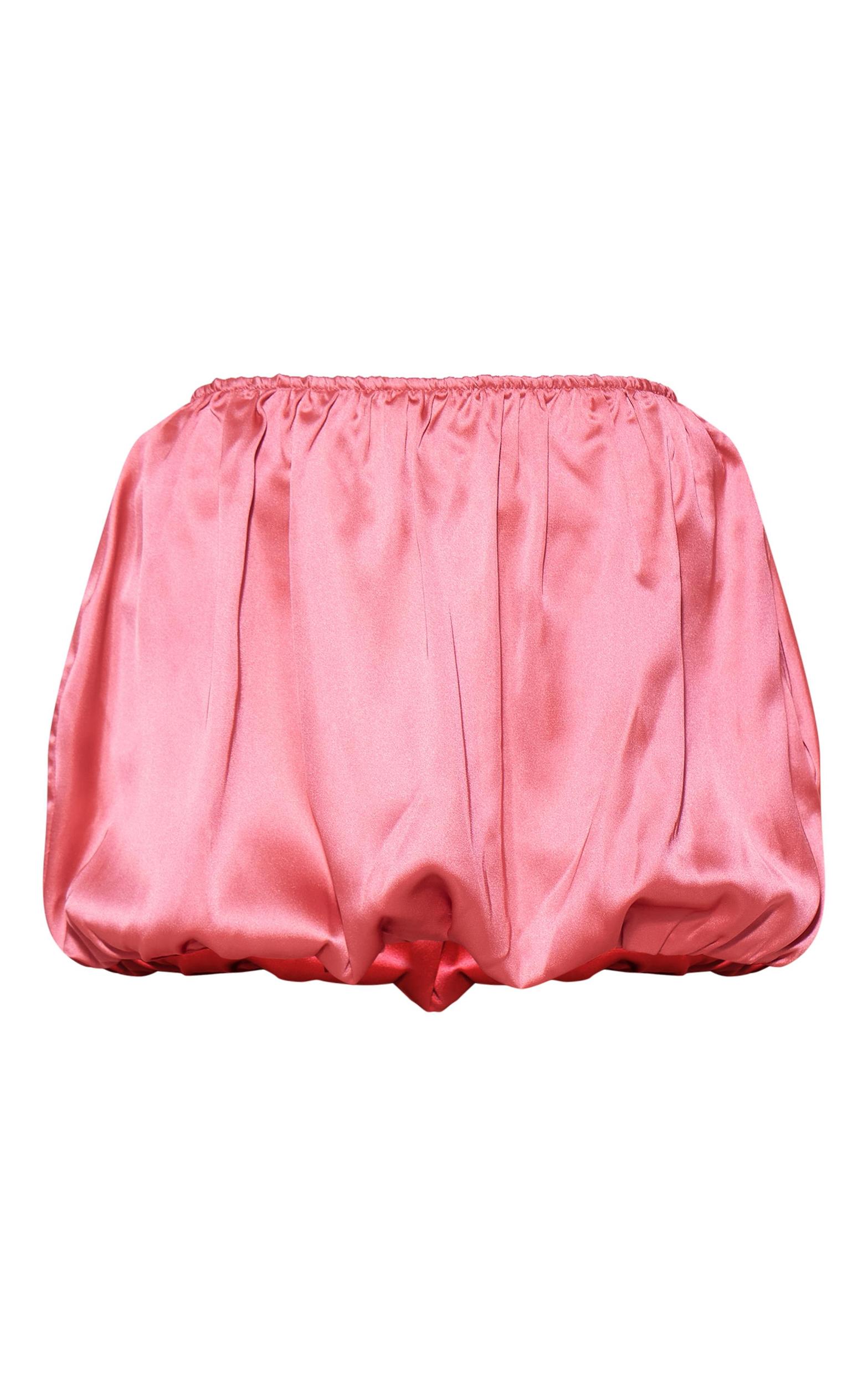 Bubblegum Pink Satin Micro Mini Puffball Skirt Product Image