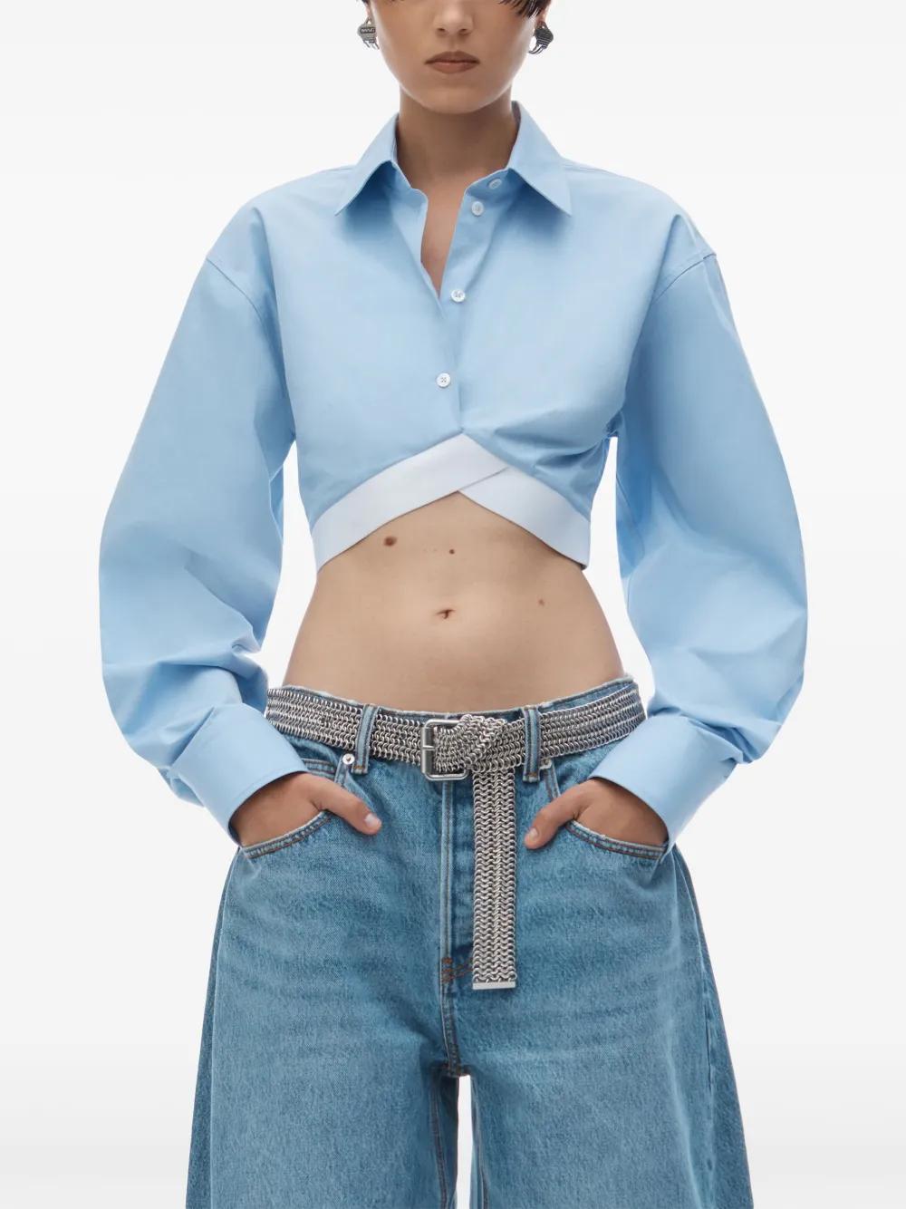 logo-band cropped shirt  Product Image