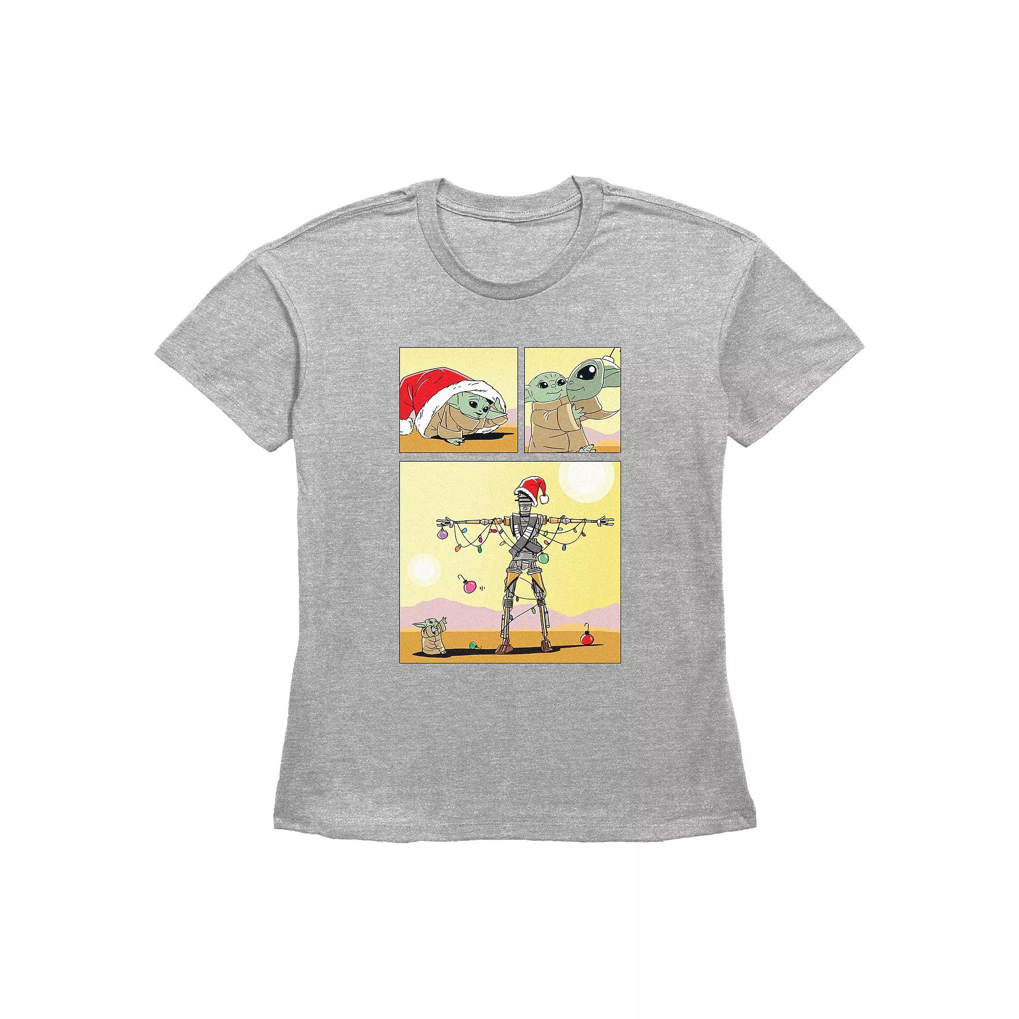 Women's Star Wars The Mandalorian The Child Christmas Robot Graphic Tee,  Product Image