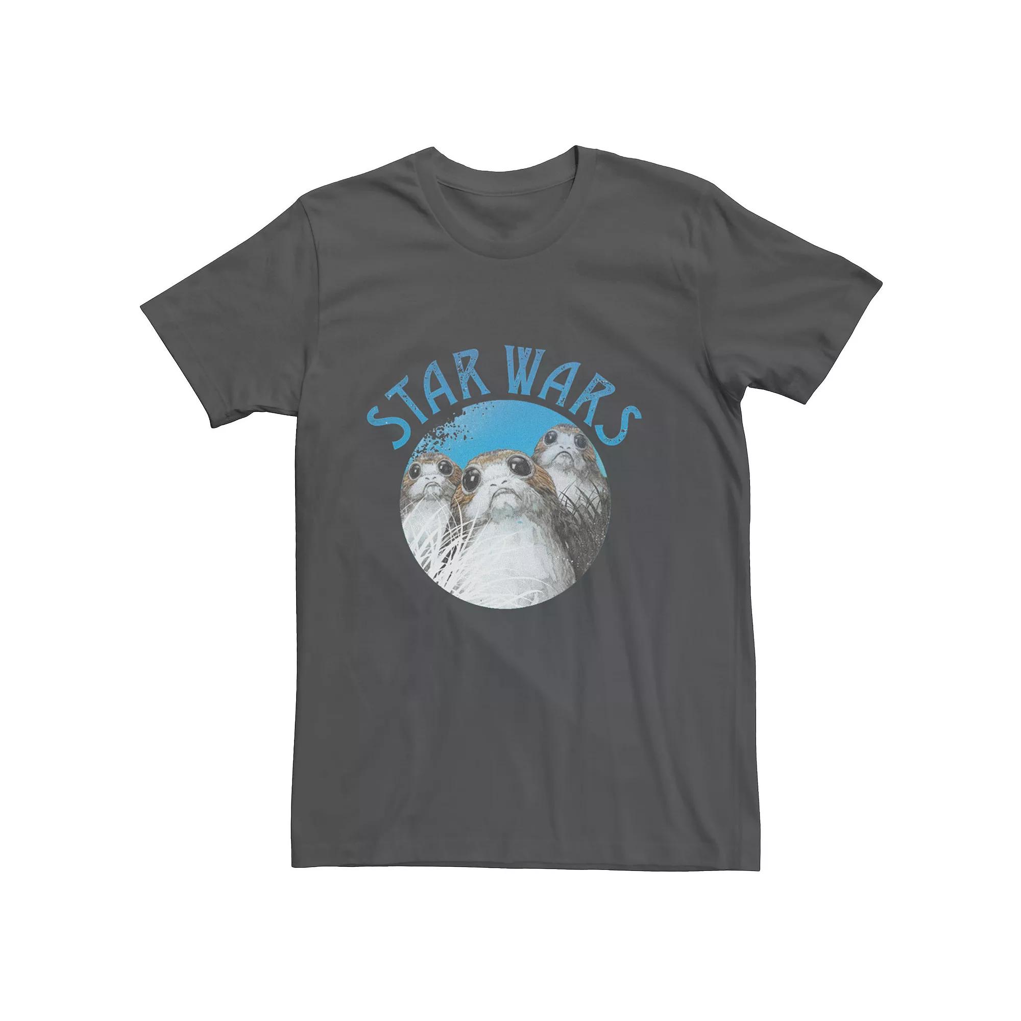 Men's Star Wars Last Jedi Porgs Color Pop Cute Badge Tee,  Product Image