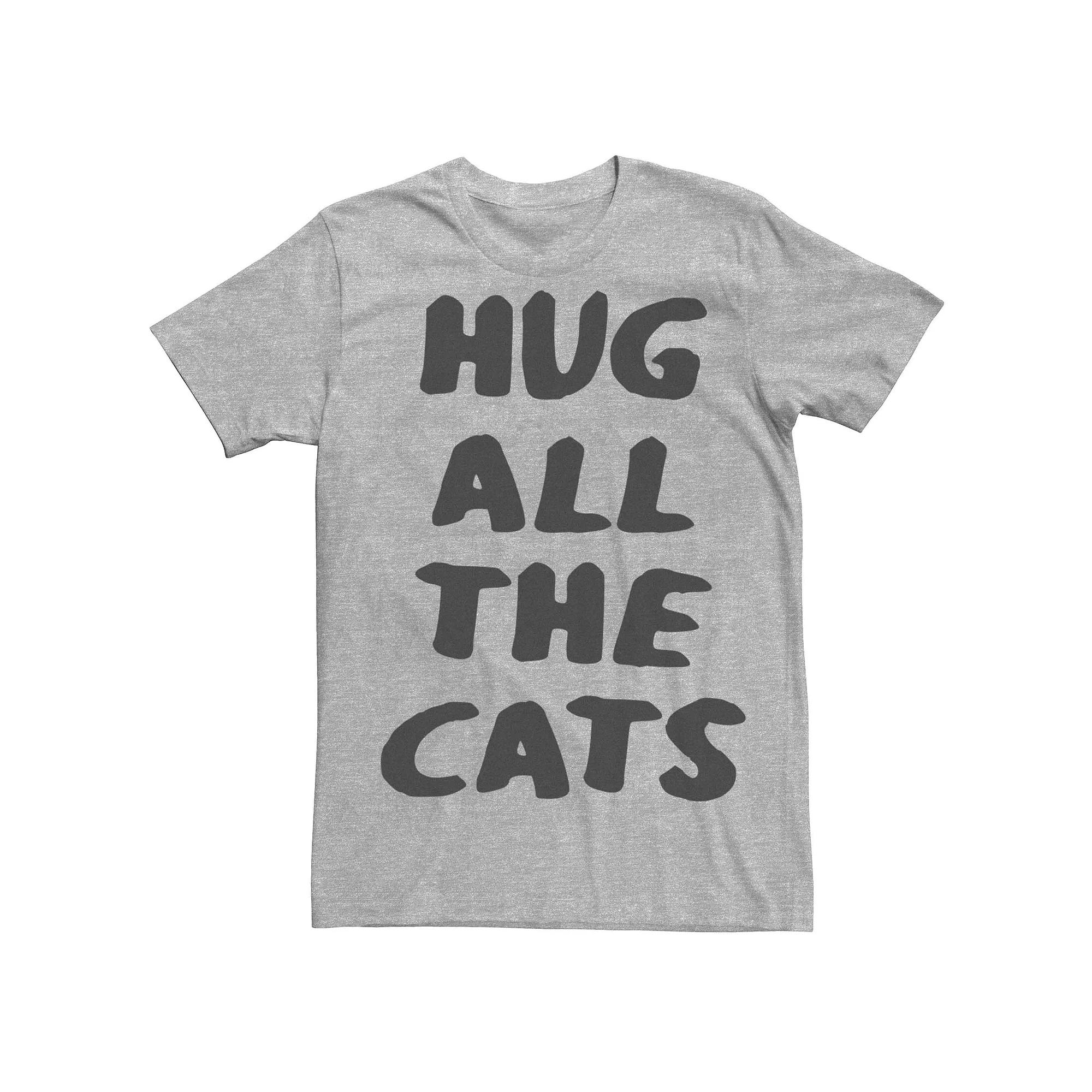 Men's Hug All The Cats Graphic Tee, Size: Small, Athletic Grey Product Image