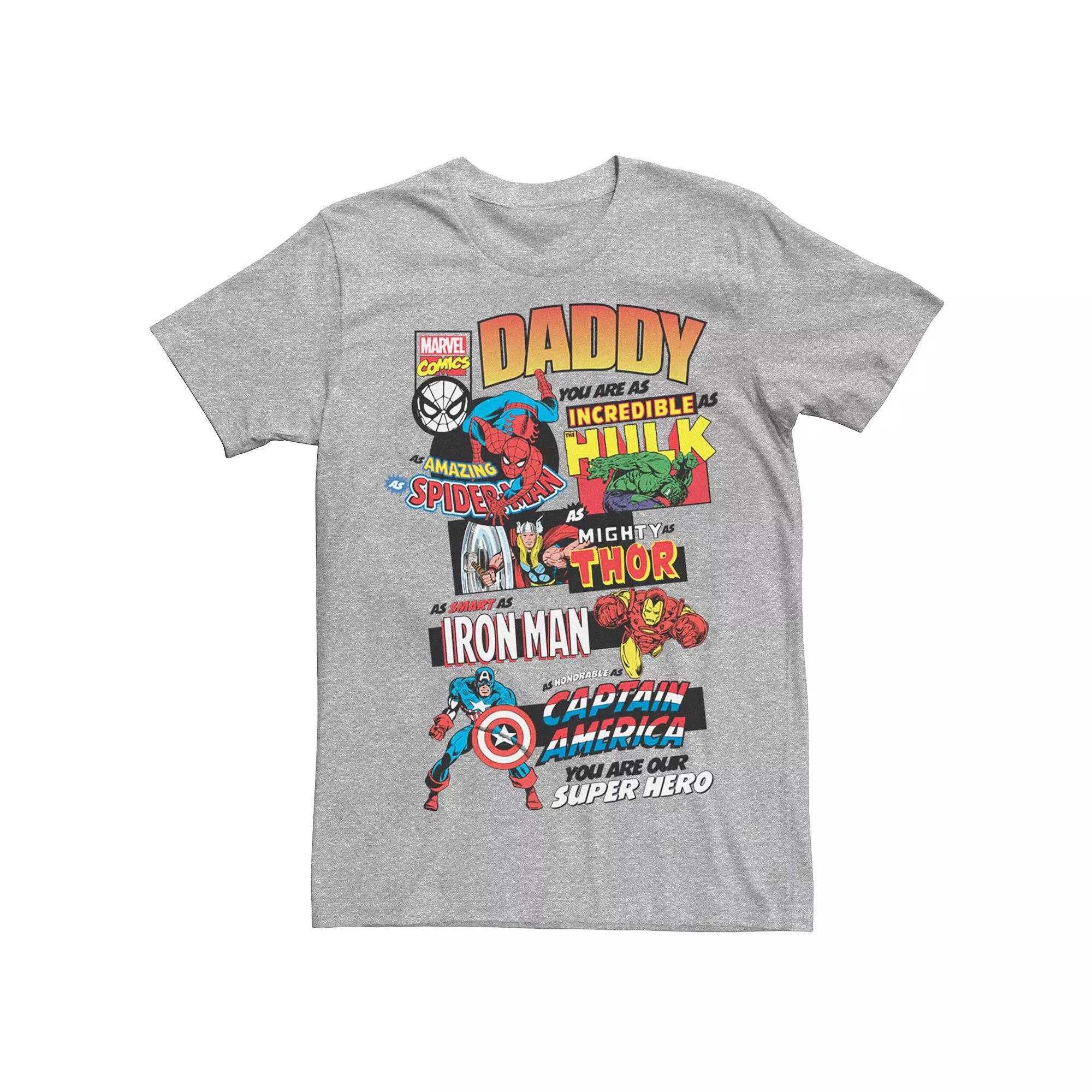 Men's Marvel Avengers Father's Day Retro Comic Graphic Tee,  Product Image