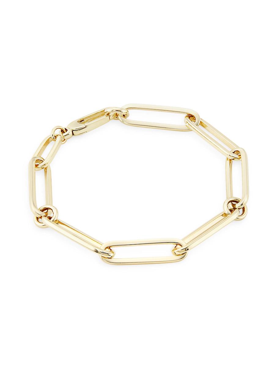 Womens 14K Yellow Gold Paper Clip Chain Bracelet Product Image