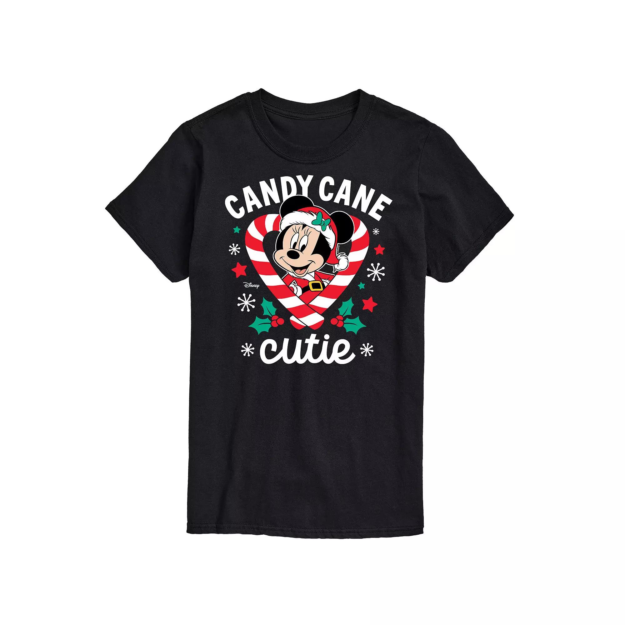 Disney's Minnie Mouse Men's Candy Cane Cutie Graphic Tee,  Product Image